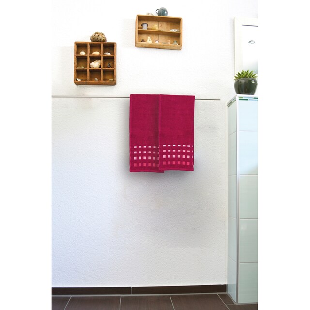 KiNZLER Handtuch »Kreta«, (1 St.), Uni Farben, mit Bordüre, angenehm weich  und flauschig, 100% Baumwolle online bestellen | Jelmoli-Versand