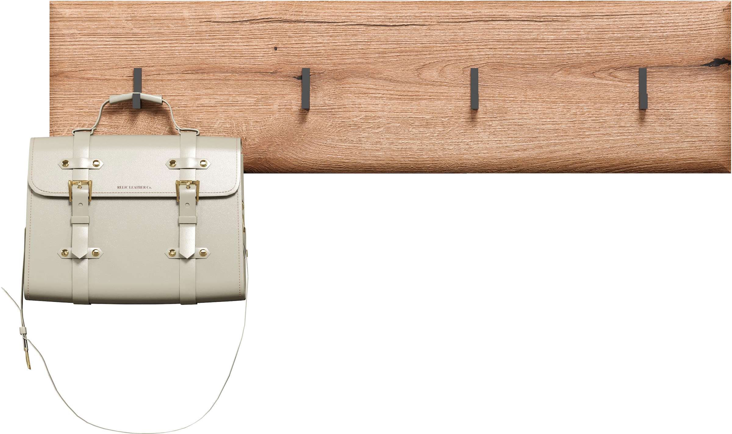 INOSIGN Wandboard »Graz«, (Packung, 1 St.), Masse (B/H/T in cm): (91/80/2) - Farbe: Weiss Hochglanz und Eiche