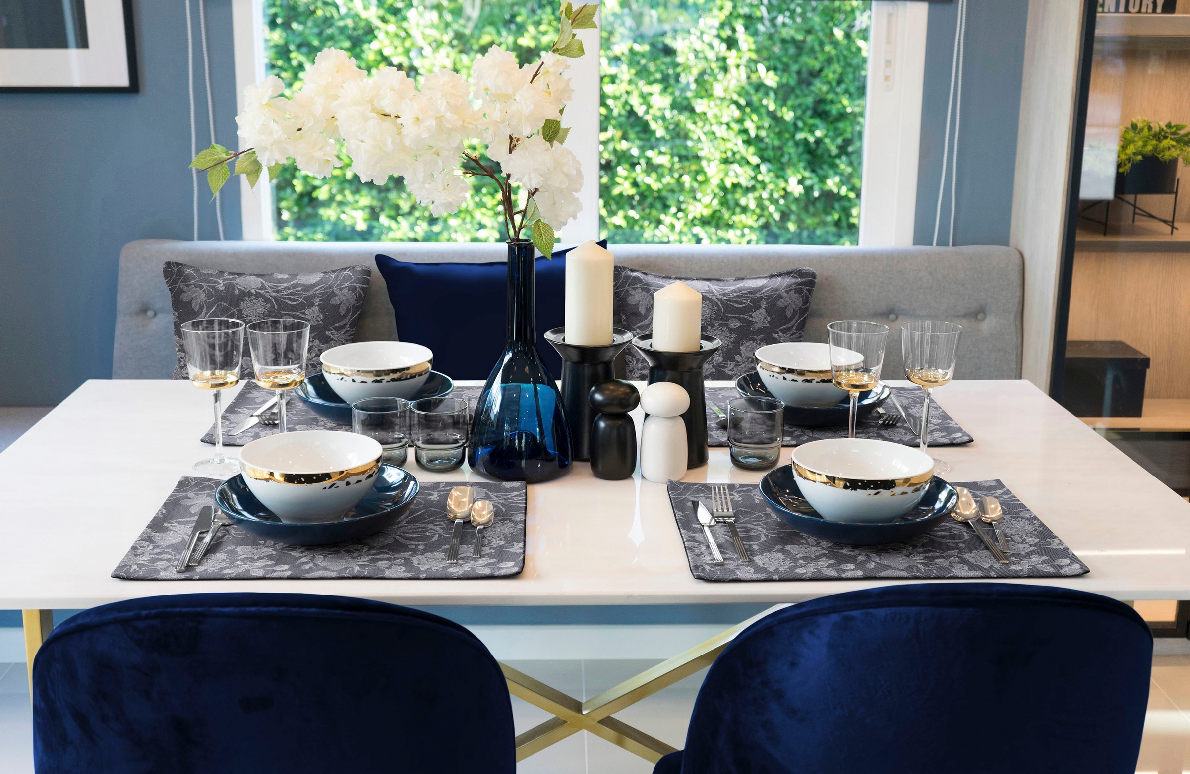 Adam Platzset "Flower Cuveé Light" GOTS organic,zertifiziert durch CERES 0242,Made in Germany