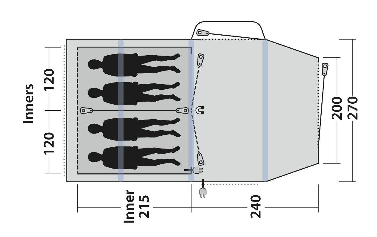 Outwell Tunnelzelt »Rosedale 4PA«, 4 Personen