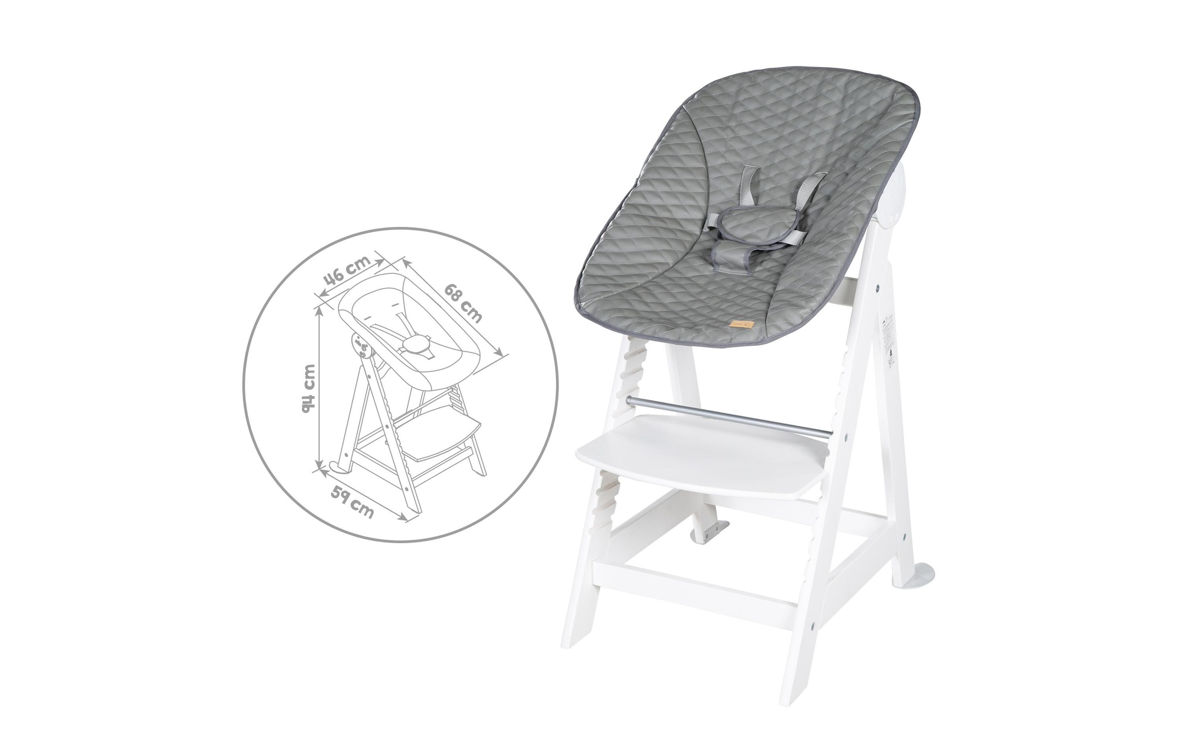 roba® Hochstuhl »Born up Set 2-in-1 Weiss, Stone gesteppt«