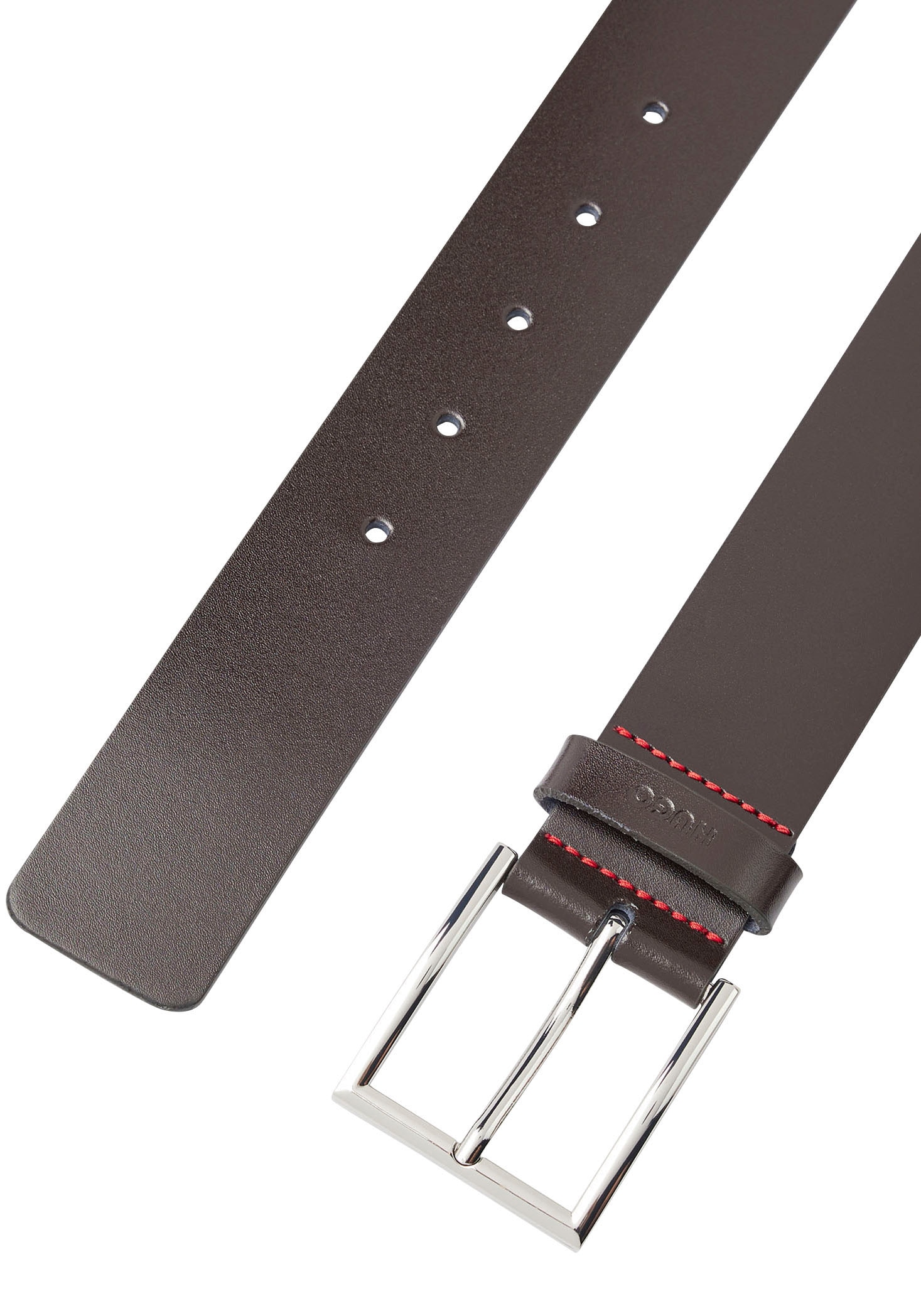HUGO Ledergürtel »Giaspo«, mit Logo-Prägung kaufen Schlaufe | roter Jelmoli-Versand auf Naht der und online
