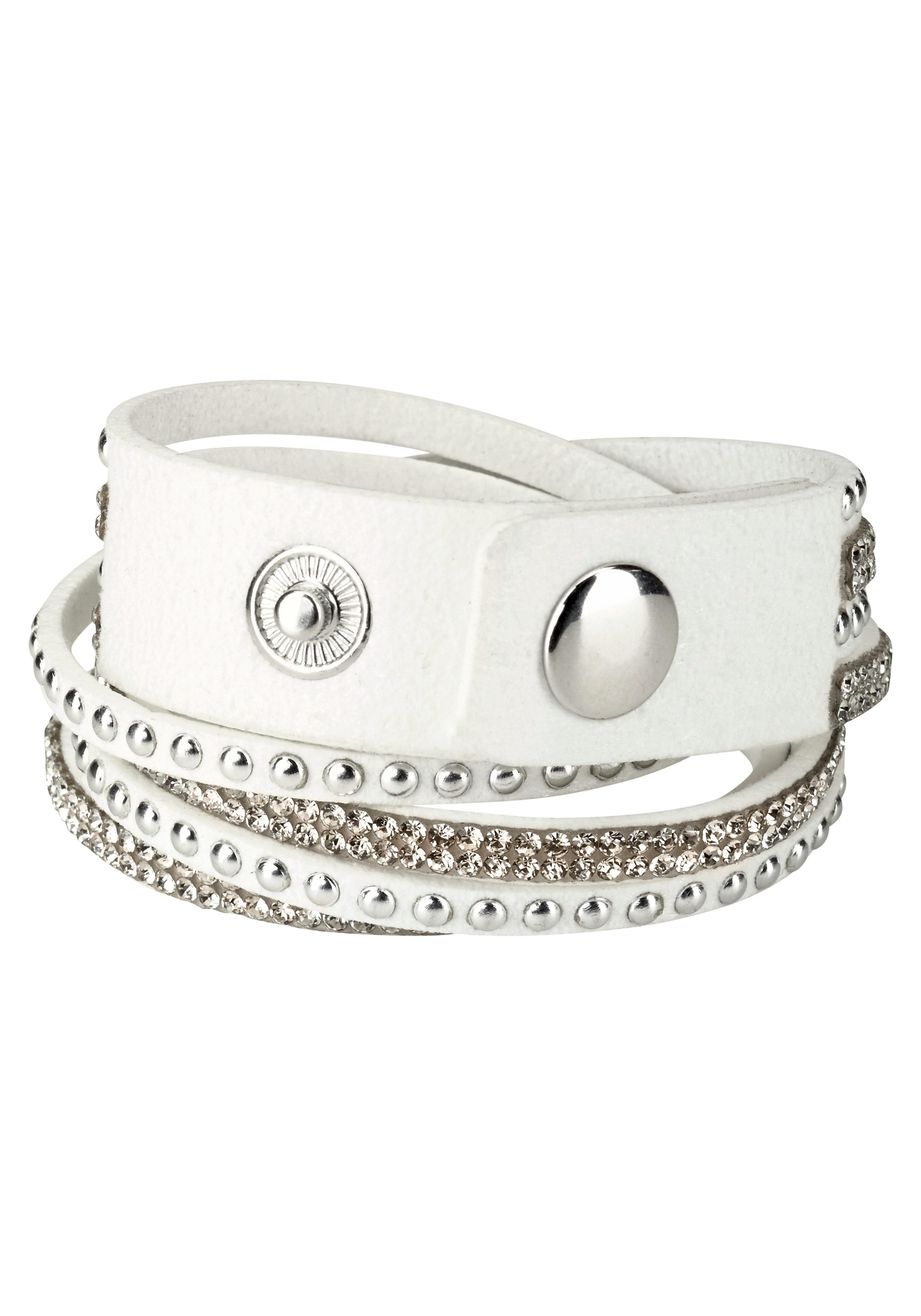 Firetti Armband "zum Wickeln, Nieten" mit Strassteinen