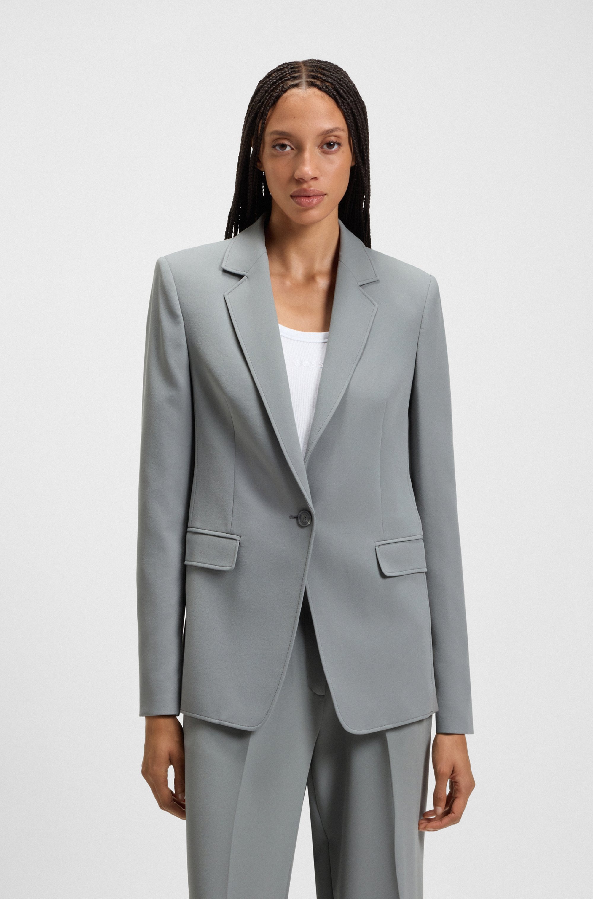 BOSS ORANGE Longblazer »Jabla Premium Damenmode« mit 1-Knopf-Verschluss