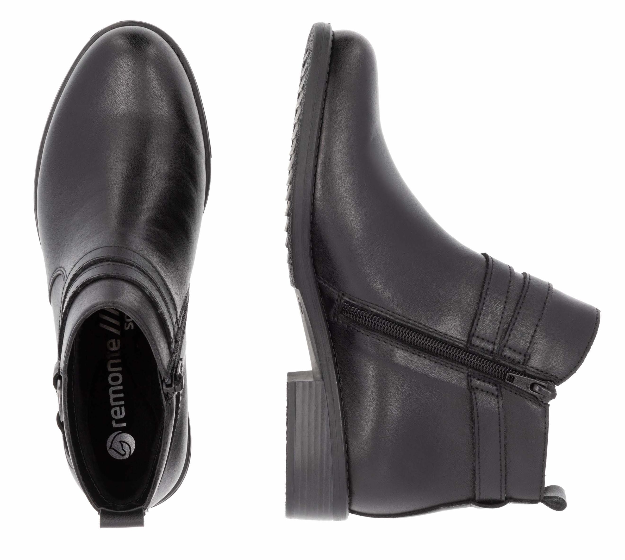 Remonte Stiefelette, Businessschuh, Boots, Flats mit praktischem Innenreissverschluss