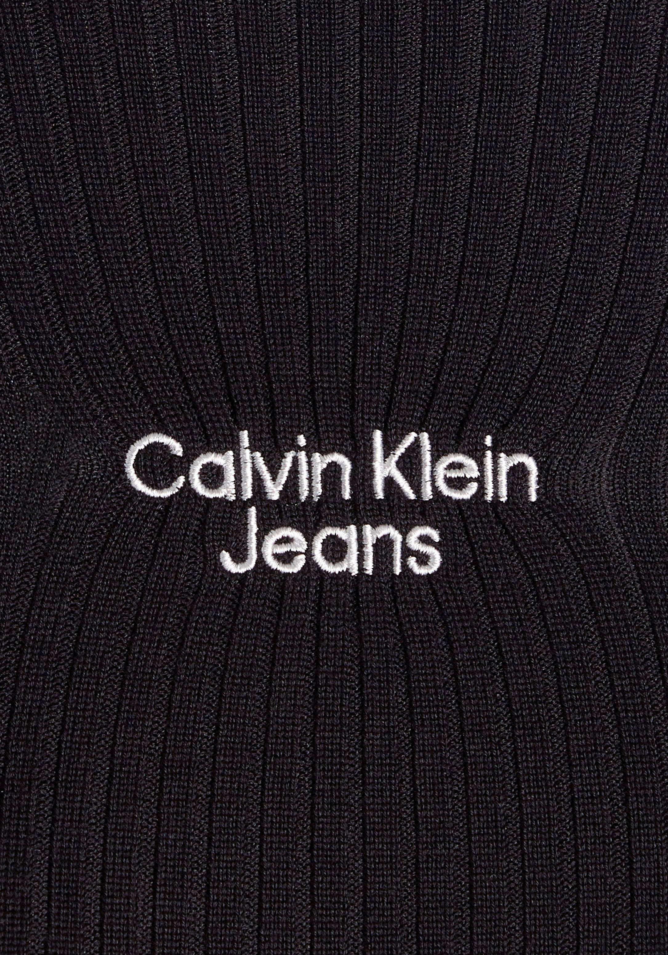 shoppen TIGHT Jelmoli-Versand online Brust Markenlogo »STACKED Jeans auf DRESS«, der mit Calvin Calvin LOGO | SWEATER Klein Klein Bodykleid