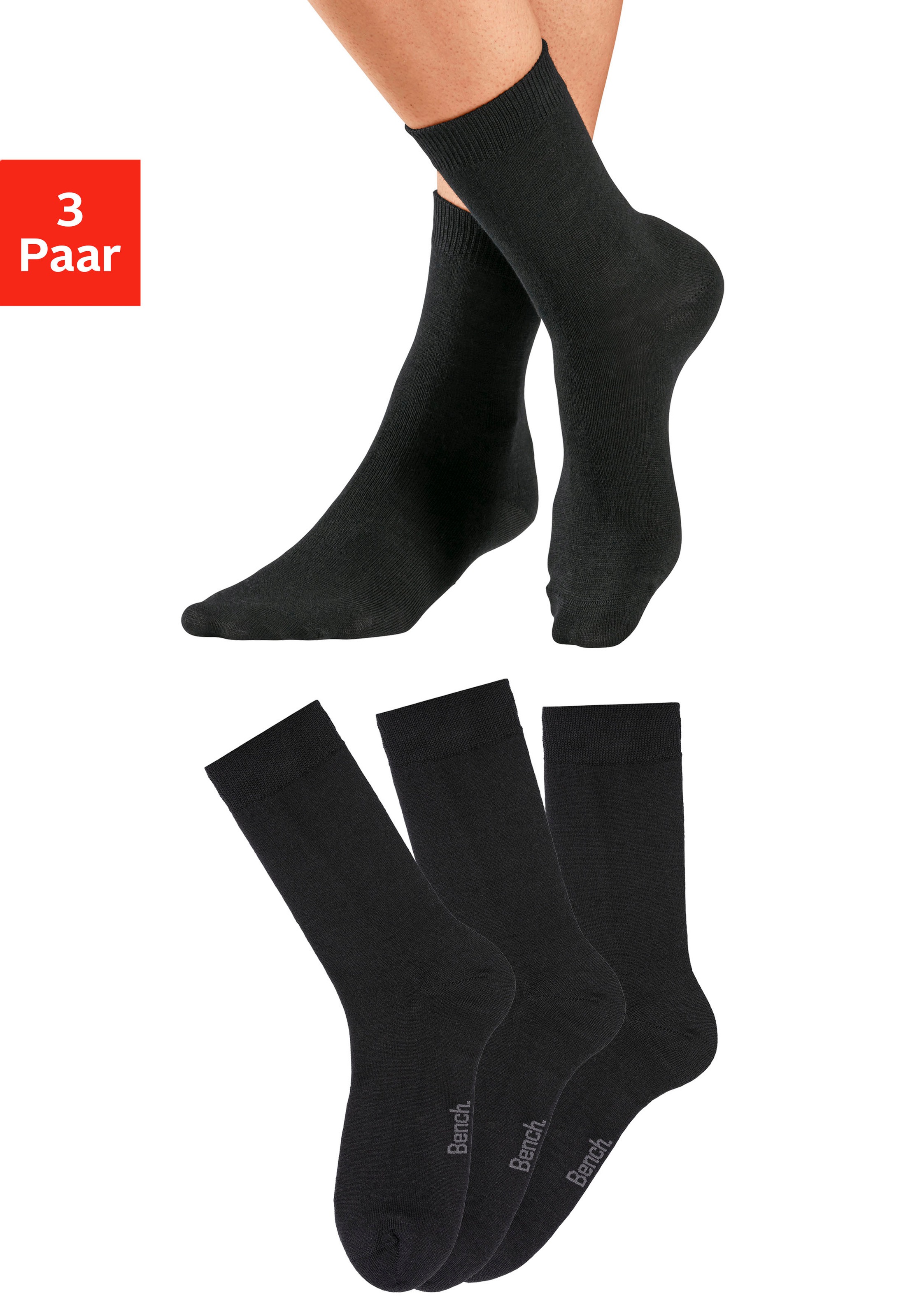 Bench. Socken Packung, 3 Stk. tlg. Damensocken aus flauschigem Material mit wärmender Wolle