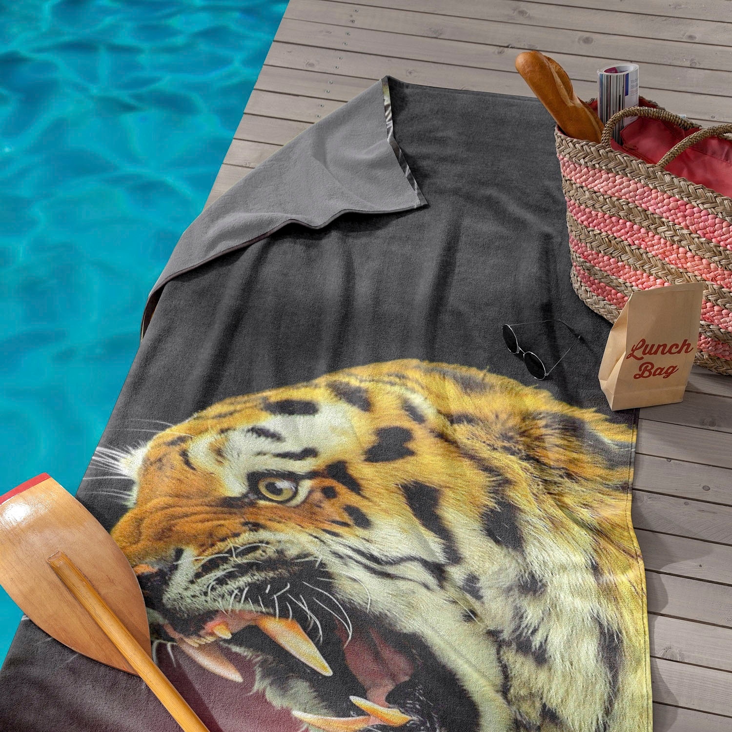 Seahorse Strandtuch »Khan«, Aufdruck Jelmoli-Versand mit shoppen Tiger St.), online (1 