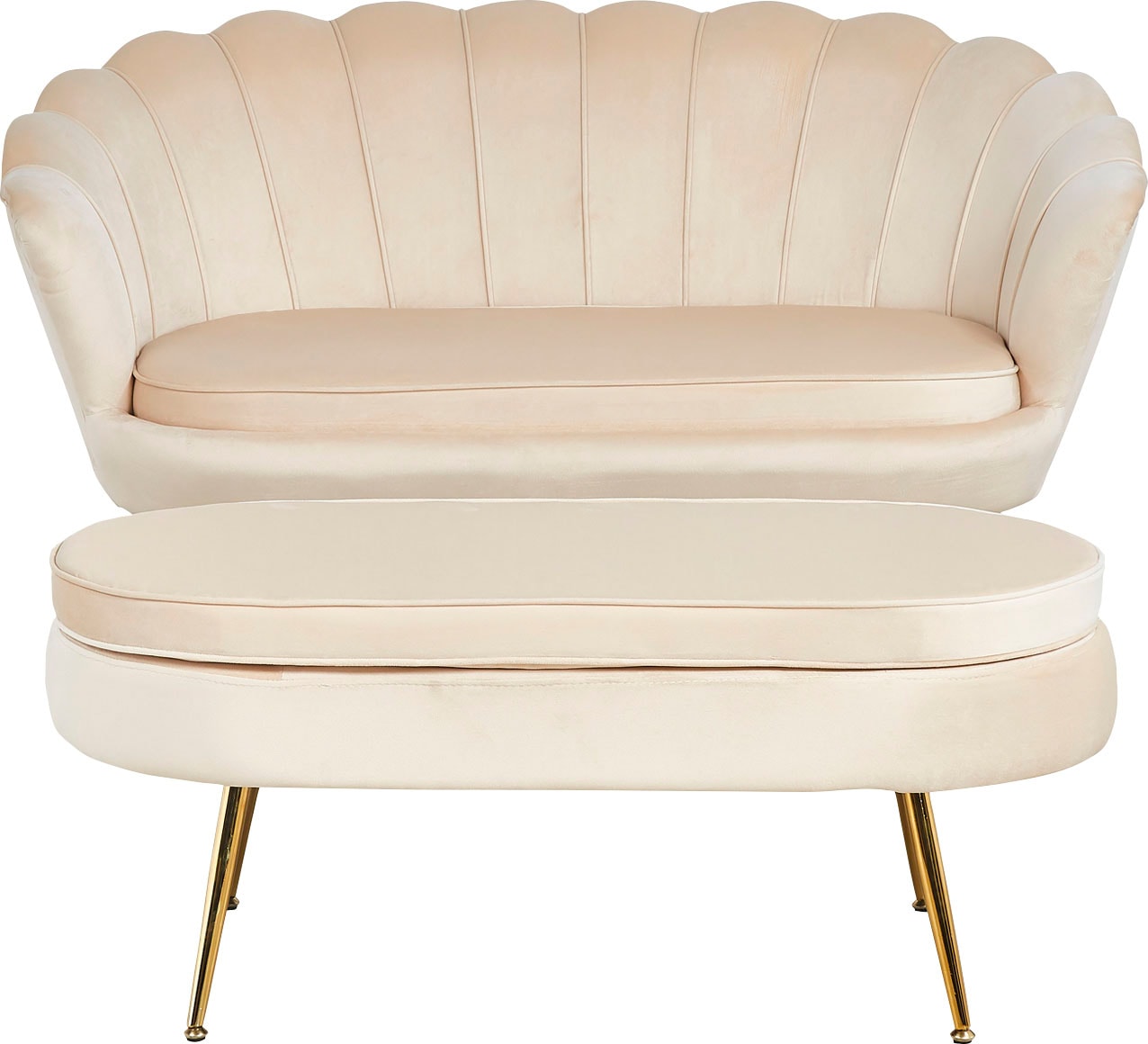 SalesFever Polsterhocker »Clam«, oval, Breite 99 cm