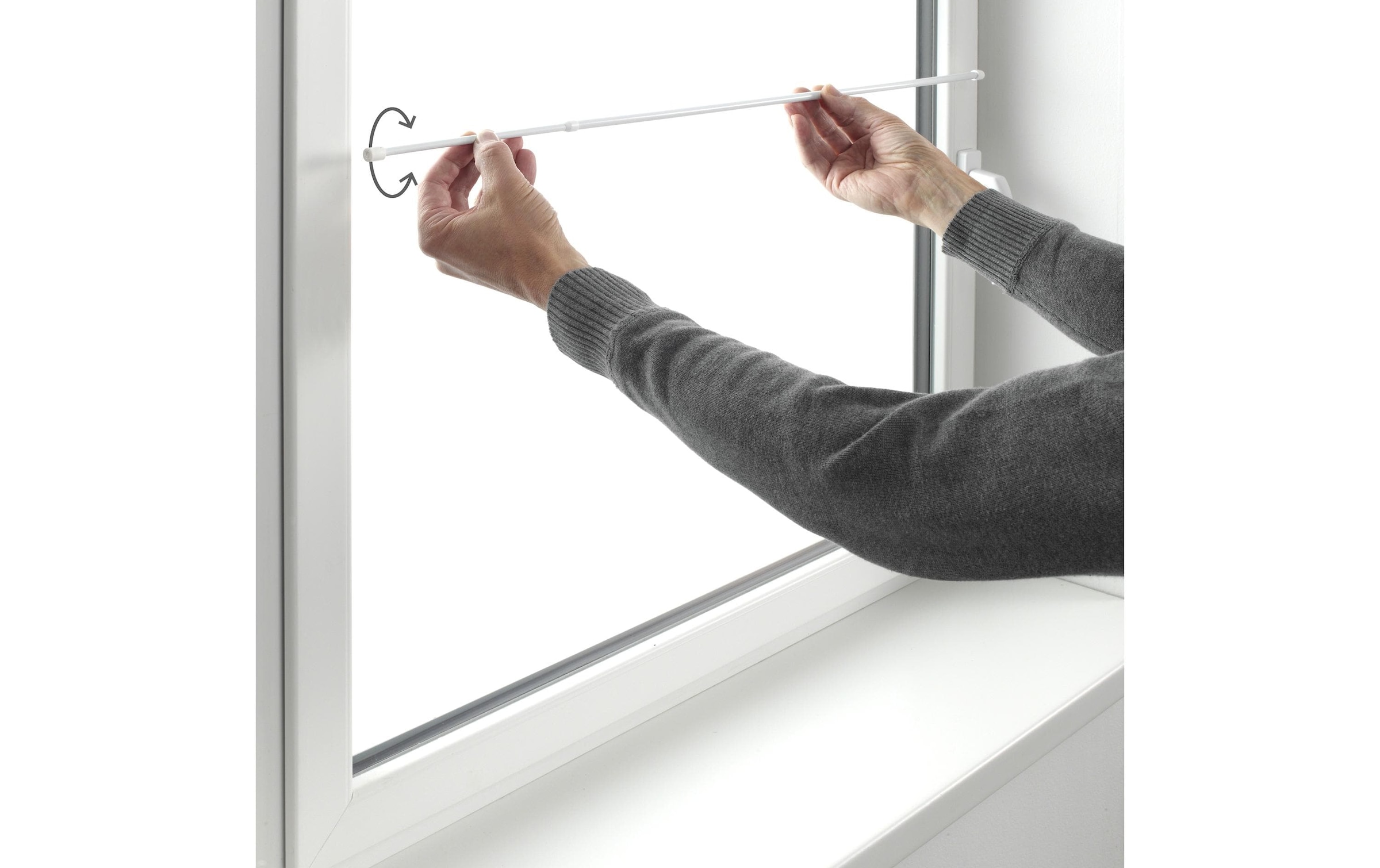 GARDINIA Gardinenstange »60-90 cm, Ø 8 mm Weiss, 2 Stück«
