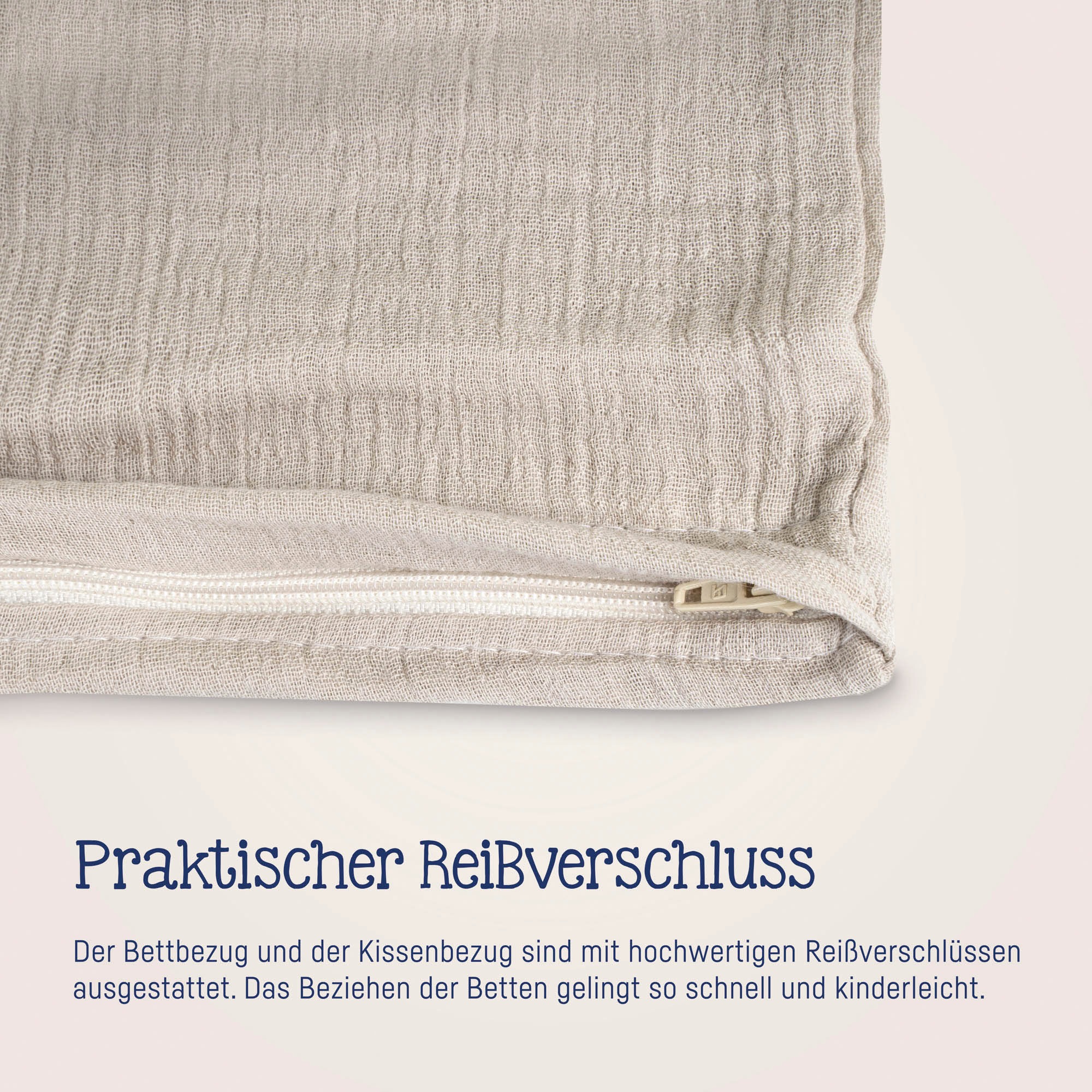 Julius Zöllner Kinderbettwäsche »Baby- und Kinderbettwäsche aus 100% Musselin«, erhältlich in den Grössen 80x80+35x40cm und 100x135+40x60cm