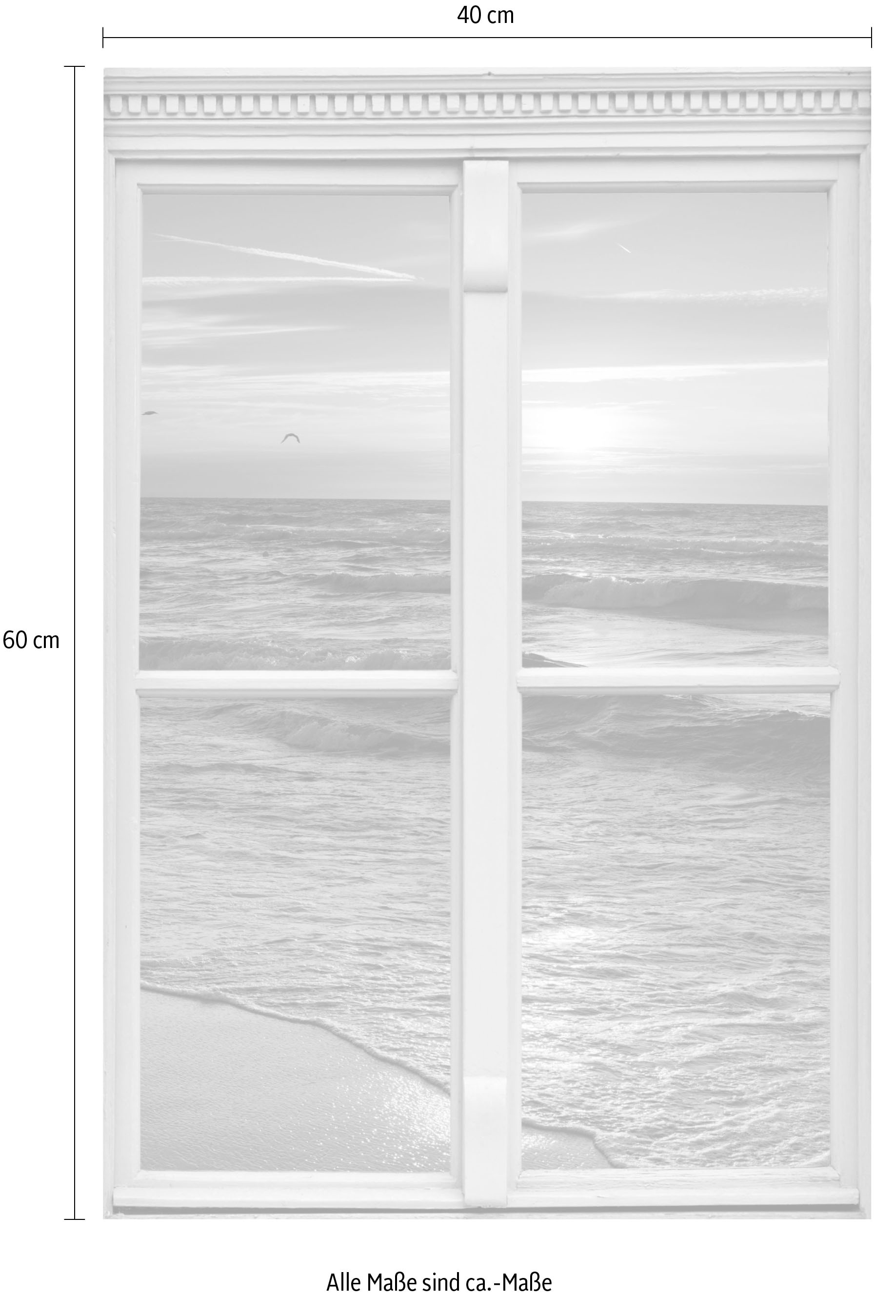 queence Wandsticker »Sonnenuntergang«, Wandsticker, Wandbild, selbstklebend, 3D, Fenster