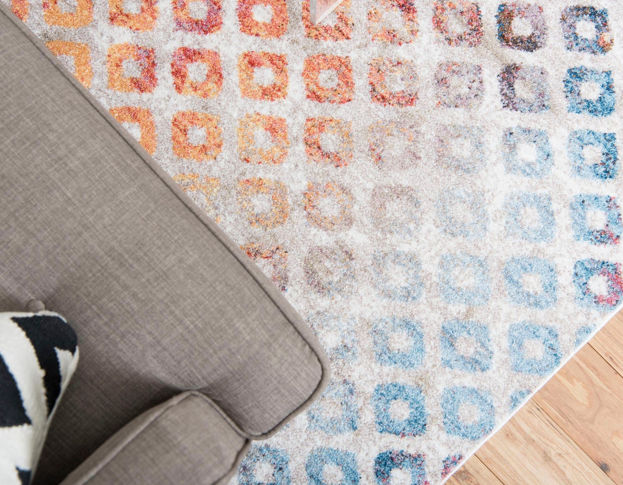 Myflair Möbel & Accessoires Teppich »Coloured Lagerräumung«, rechteckig, 8 mm Höhe, Kurzflor, gewebt, modernes Design, buntes Rauten Muster
