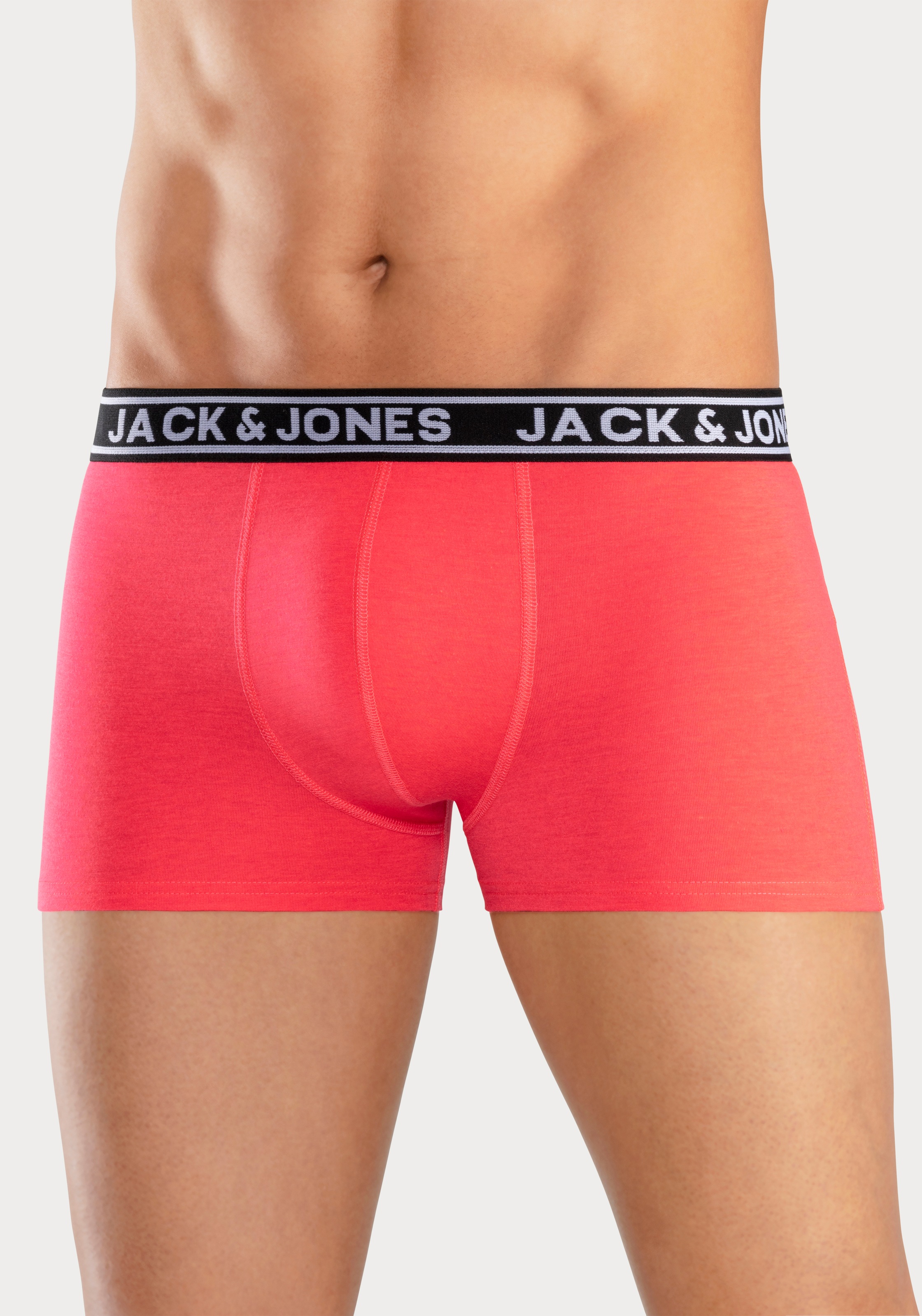 Jack & Jones Trunk »JACCRISP im 6er Pack mit Logobund und Stretchkomfort«, (Packung, 6 St.), unifarben mit Farbeinsatz, modisch, eng anliegend, Baumwollmischung