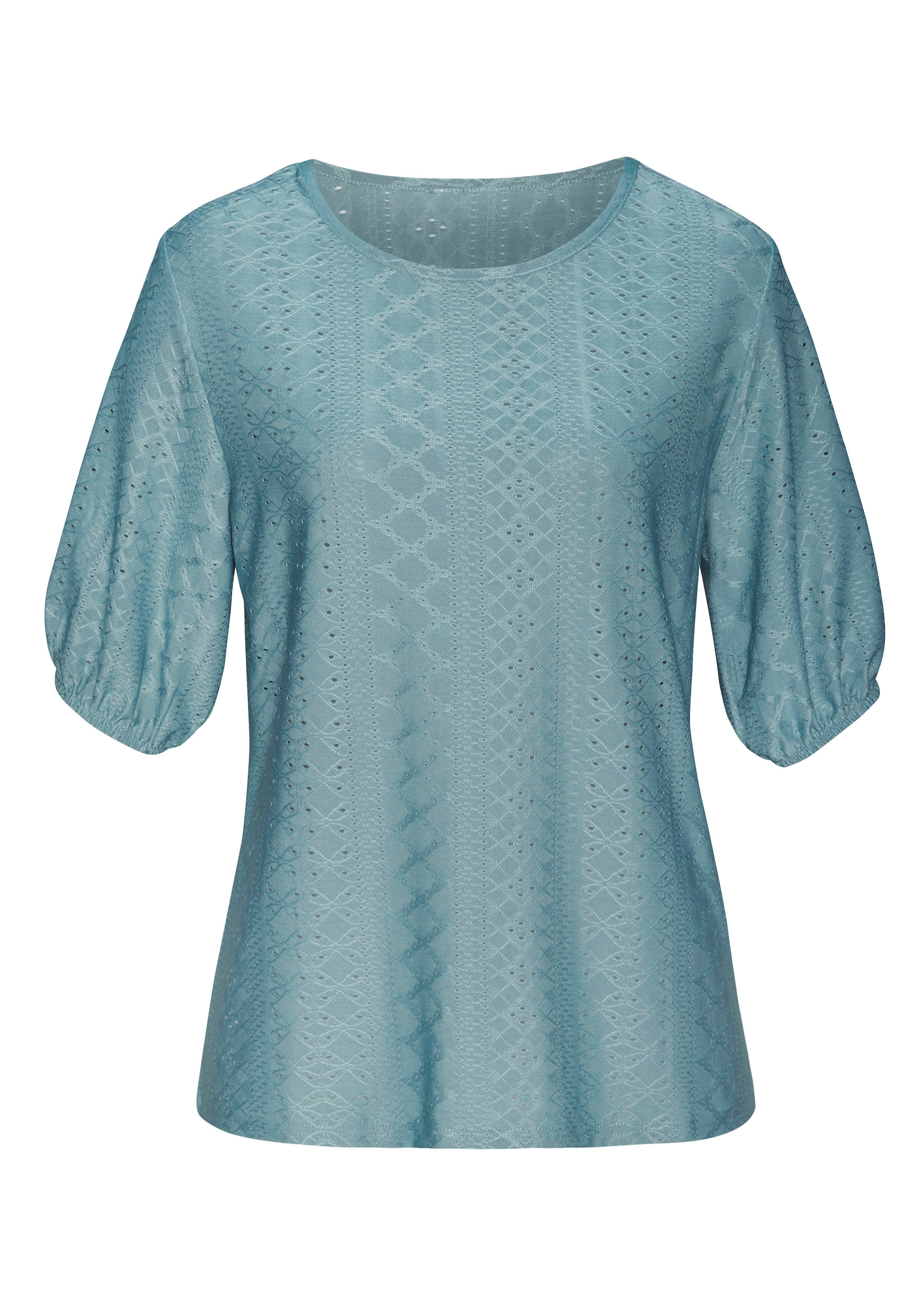 Vivance Kurzarmshirt »mit Lochstickerei«, (2er-Pack), aus pflegeleichter Qualität