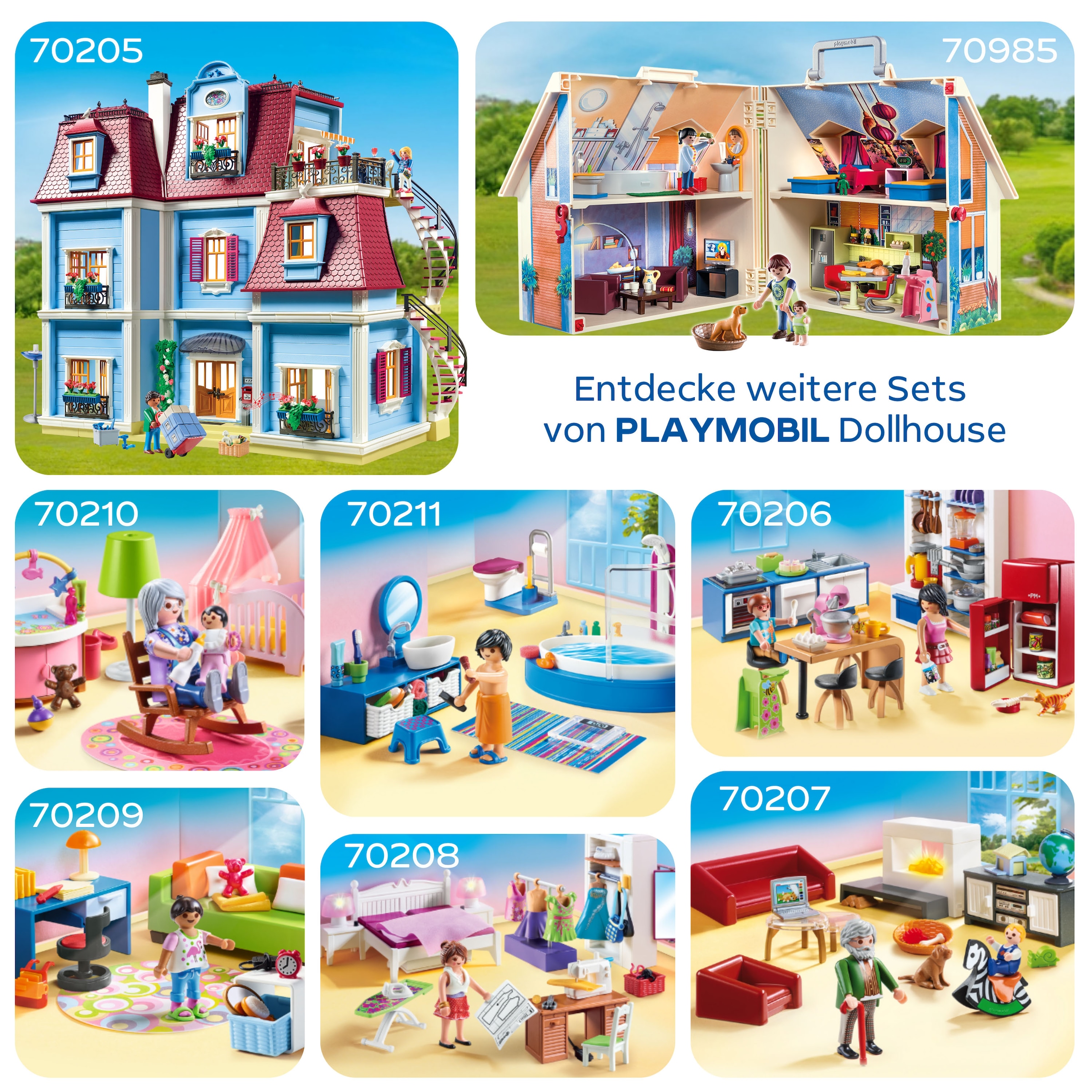 Playmobil® Konstruktions-Spielset »Mein Grosses Puppenhaus (70205), Dollhouse«, (592 St.), Made in Germany