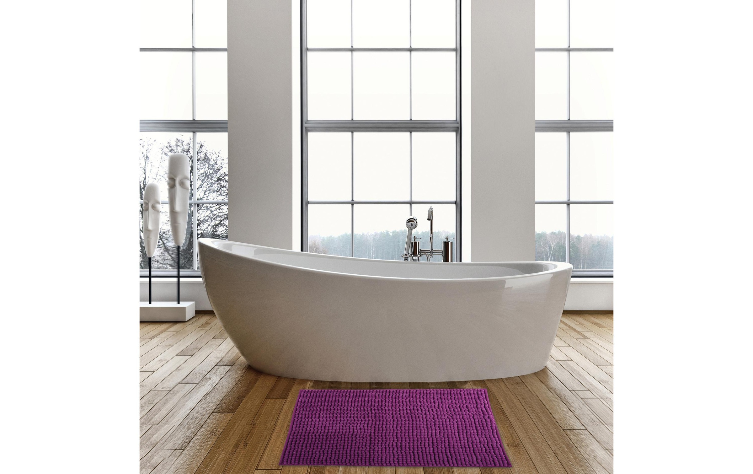 MSV Badematte »Chenille Violett«