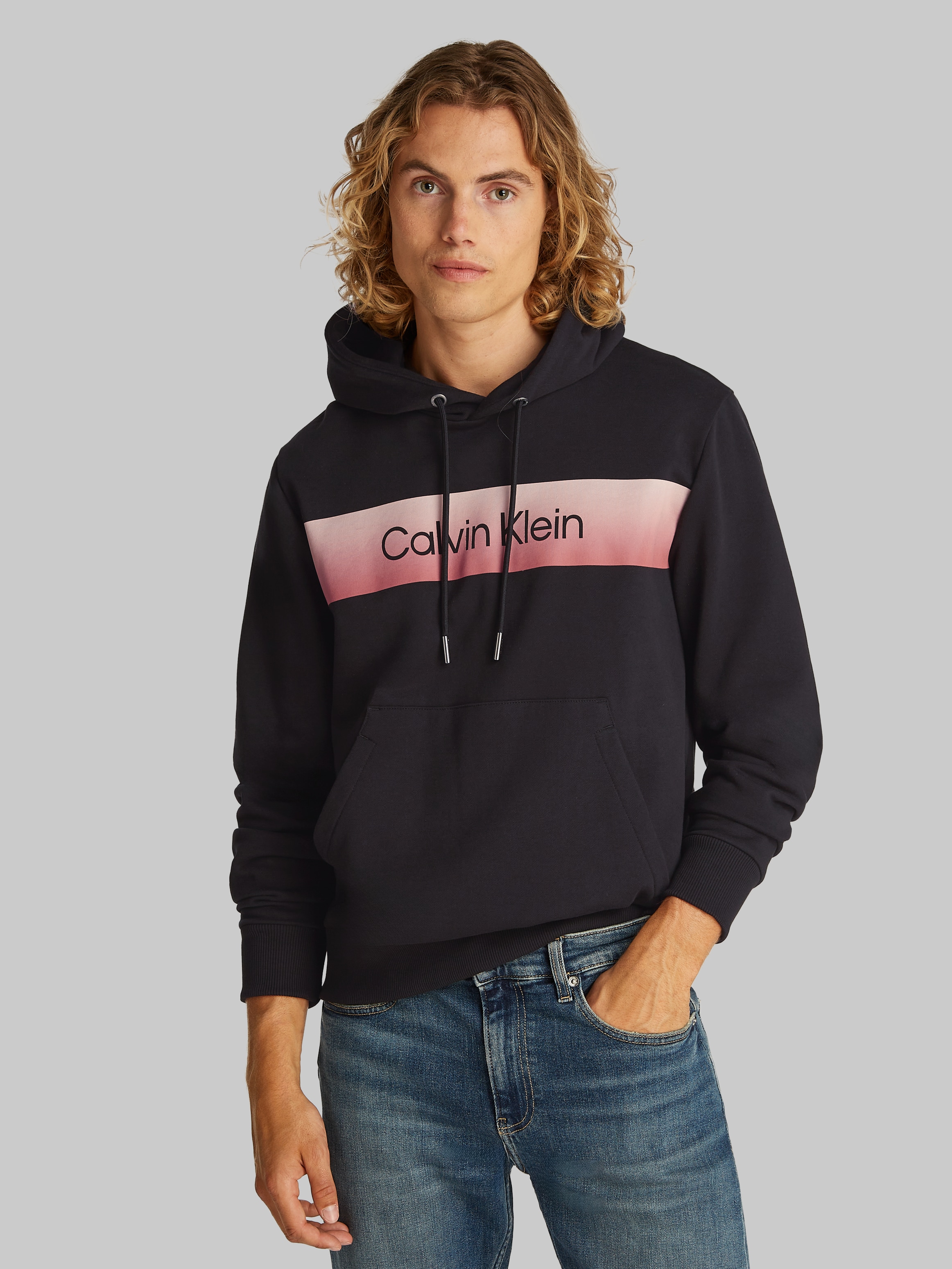 Calvin Klein Hoodie »LINEAR OMBRE CHEST LOGO HOODIE«, mit Logo