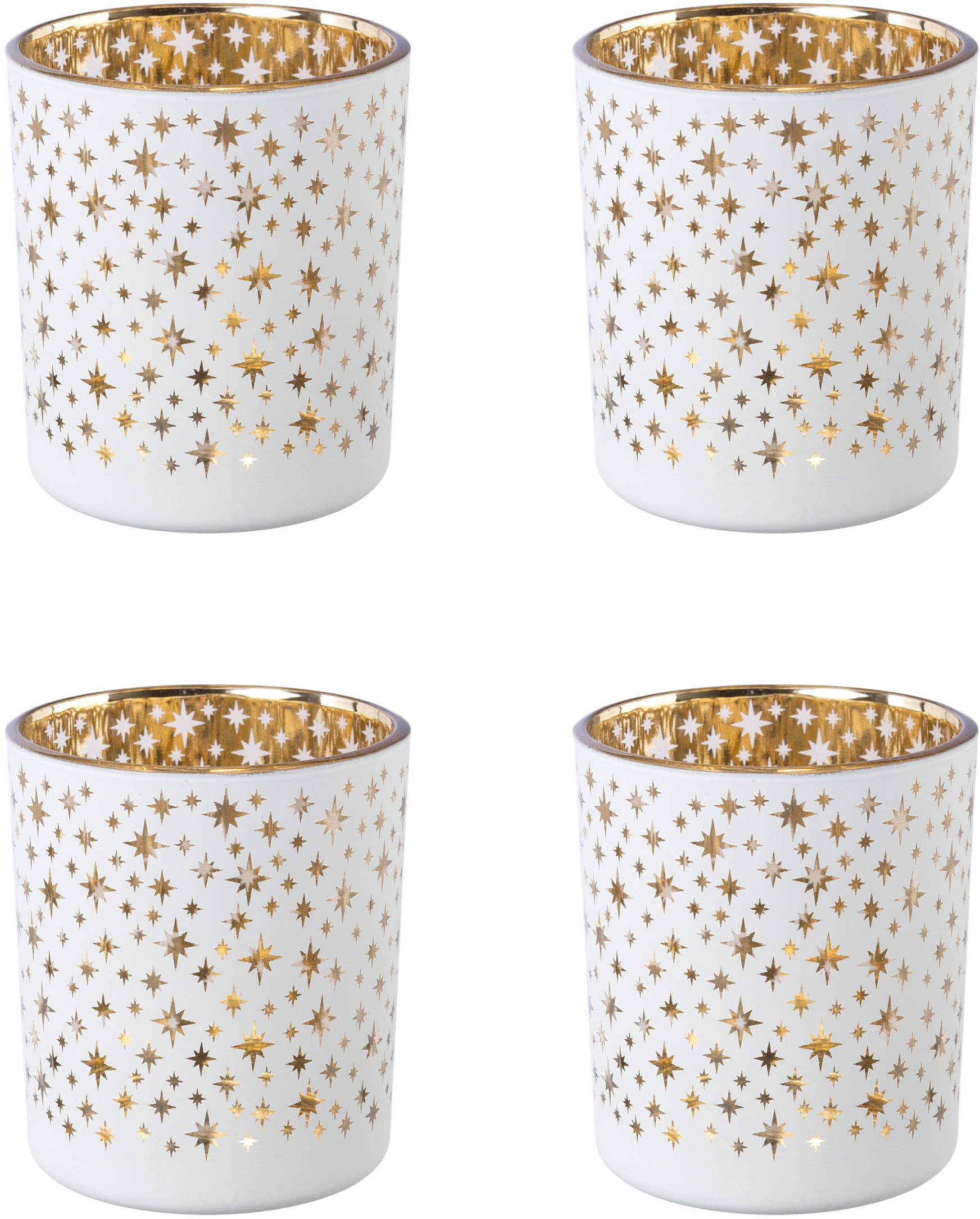 Creativ deco Teelichthalter »Weihnachtsdeko«, (4 St.), mit goldfarbener  Innenseite online kaufen | Jelmoli-Versand | Windlichter