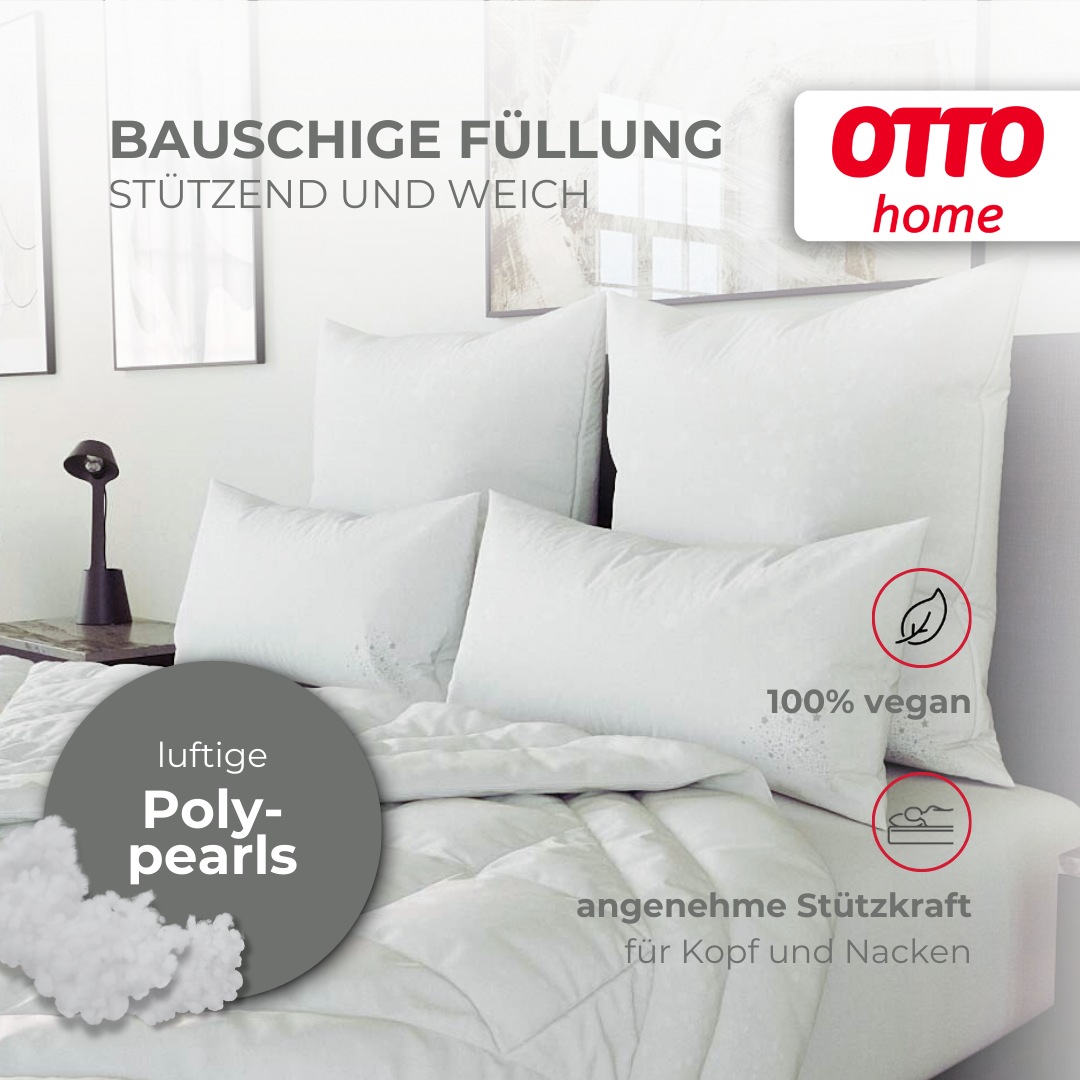 OTTO home Microfaserkissen "Baca, Kopfkissen 40x80 cm und 80x80 cm" Füllung: 6D-Hohlfaser Bezug: Polyester 1 Stk. tlg. Kissen, mit edlem Sternenaufdruck