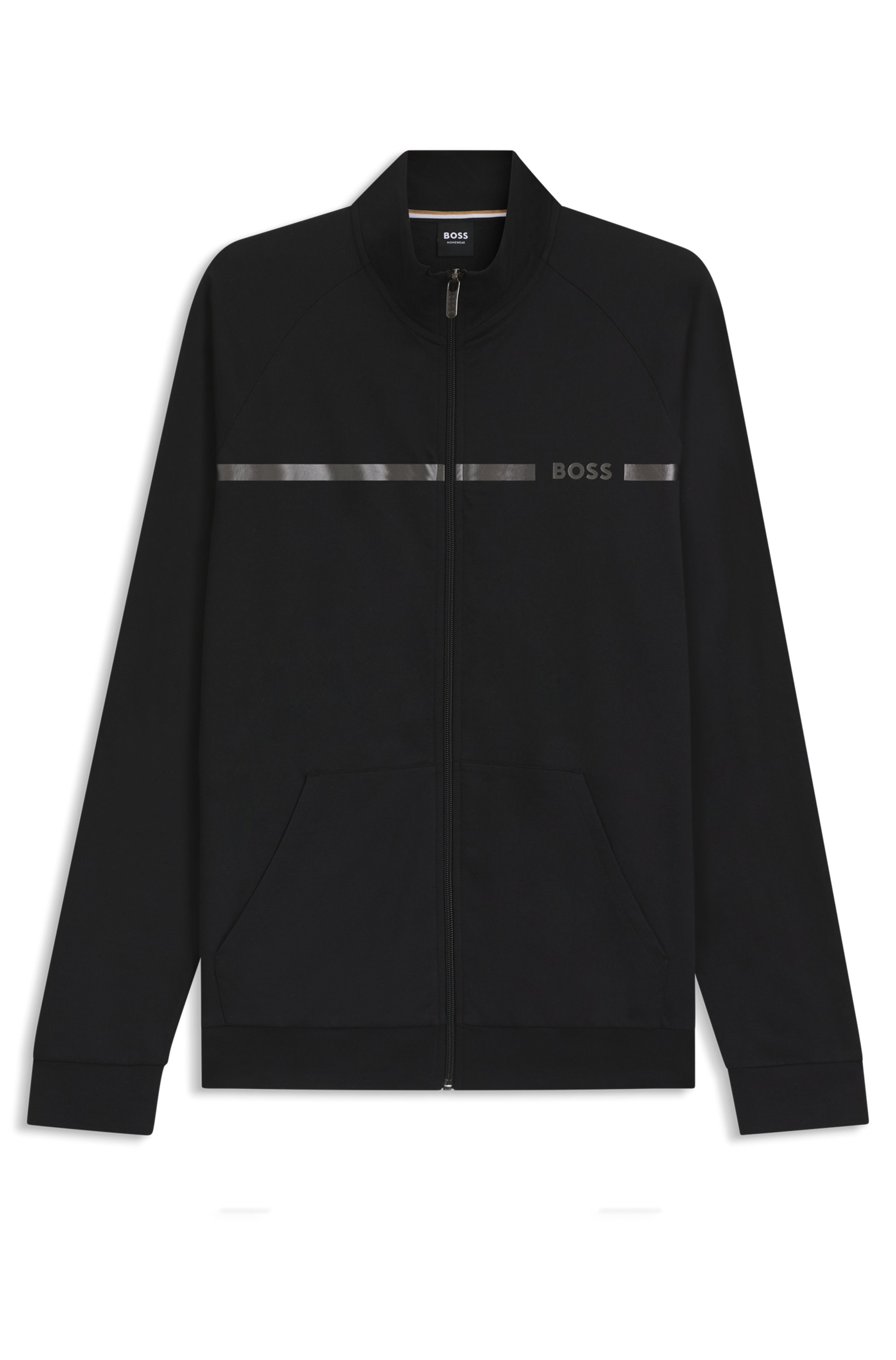 BOSS Sweatjacke »Authentic Jacket Z«, aus Baumwoll-Terry mit Streifen und Logo, regular fit
