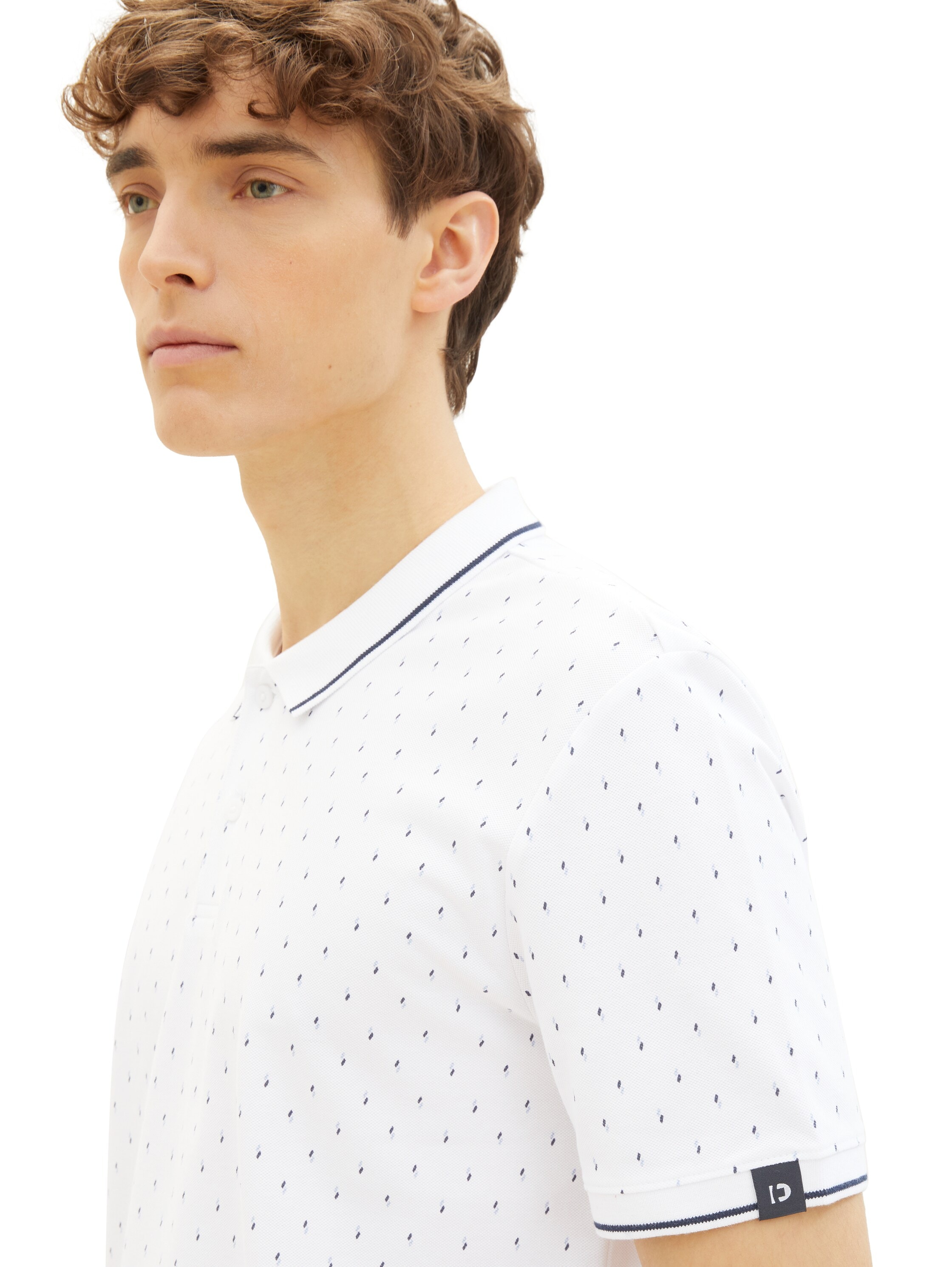 TOM TAILOR Denim Poloshirt, mit Minimal-Print und aus reiner Baumwolle