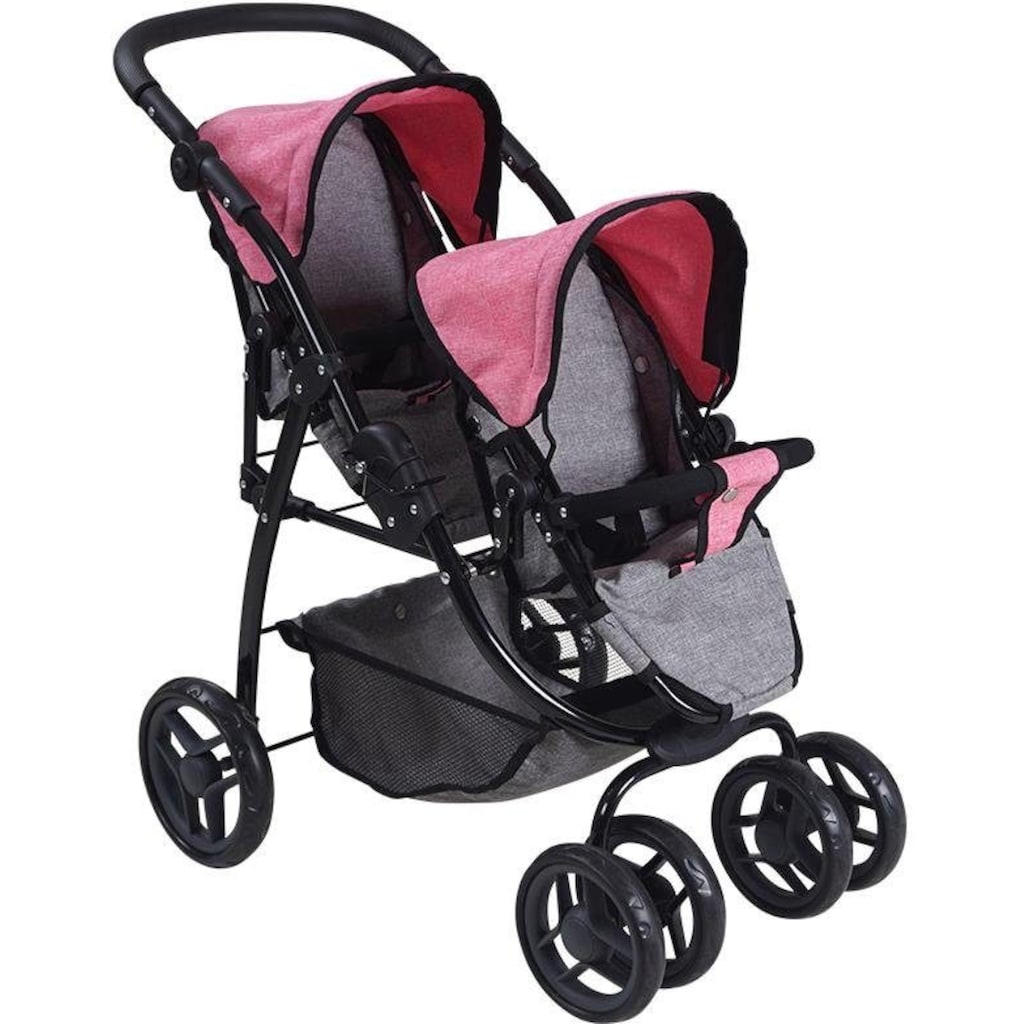 Knorrtoys® Puppen-Zwillingsbuggy »Milo - Jeans Grey«