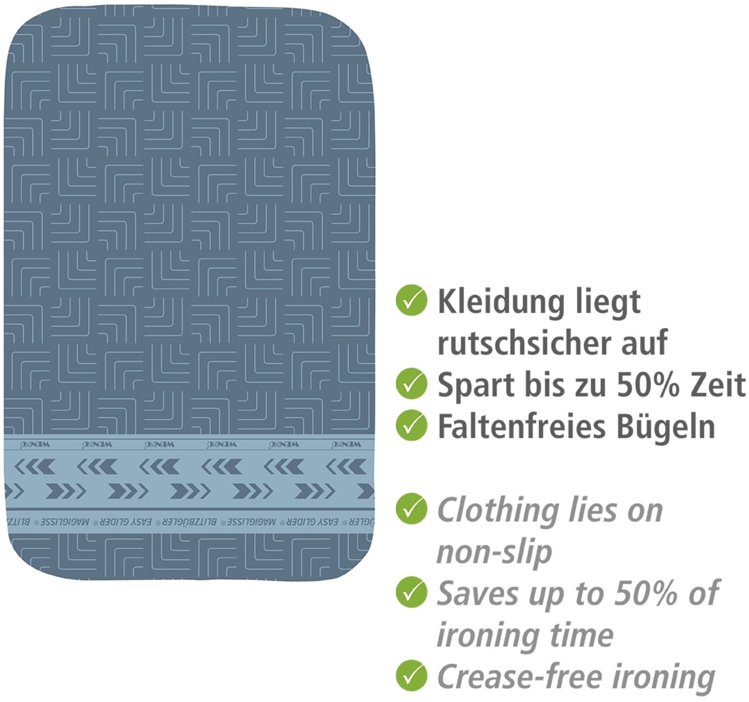 WENKO Bügeltuch »Modell Air Comfort«, Bügeldecke für den Tisch, 5-lagig, mit Blitzbüglerzone