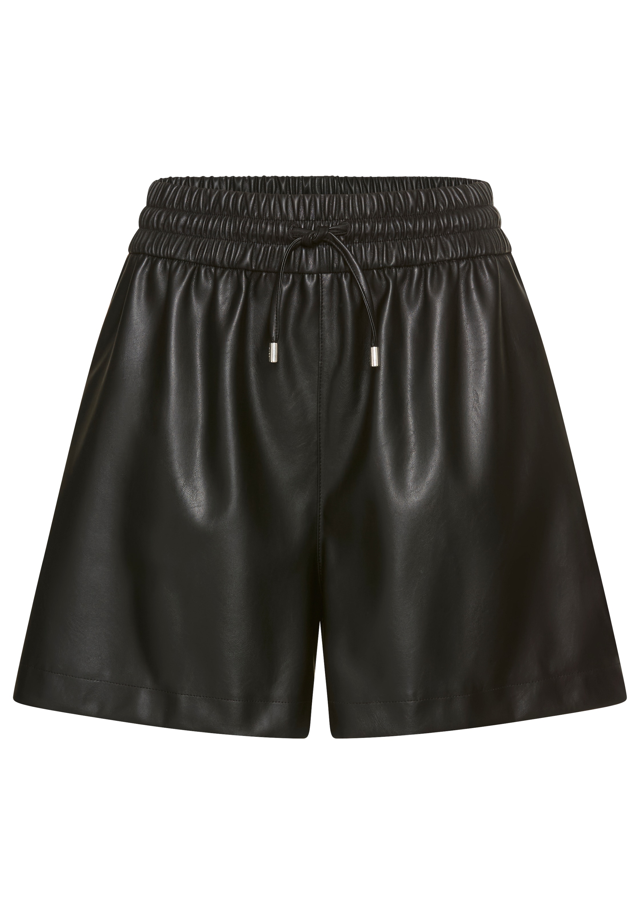 HUGO Blue Shorts »Henuka«, Lederimitat, mit Logostickerei