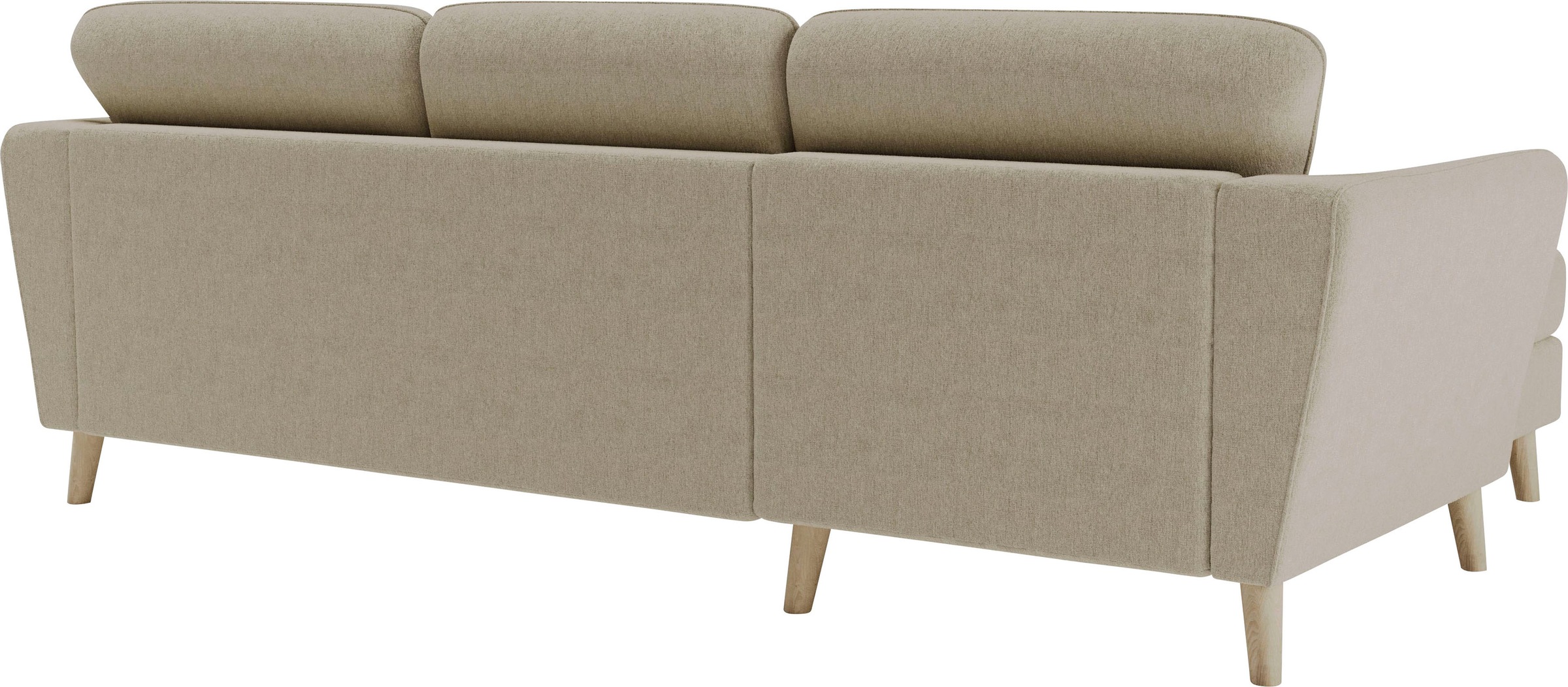 Home affaire Ecksofa »MARSEILLE (242/152cm),L-Form, Rec. rechts/links«, Massivholzbeine Eiche, Landhausstil, Wellenunterfederung