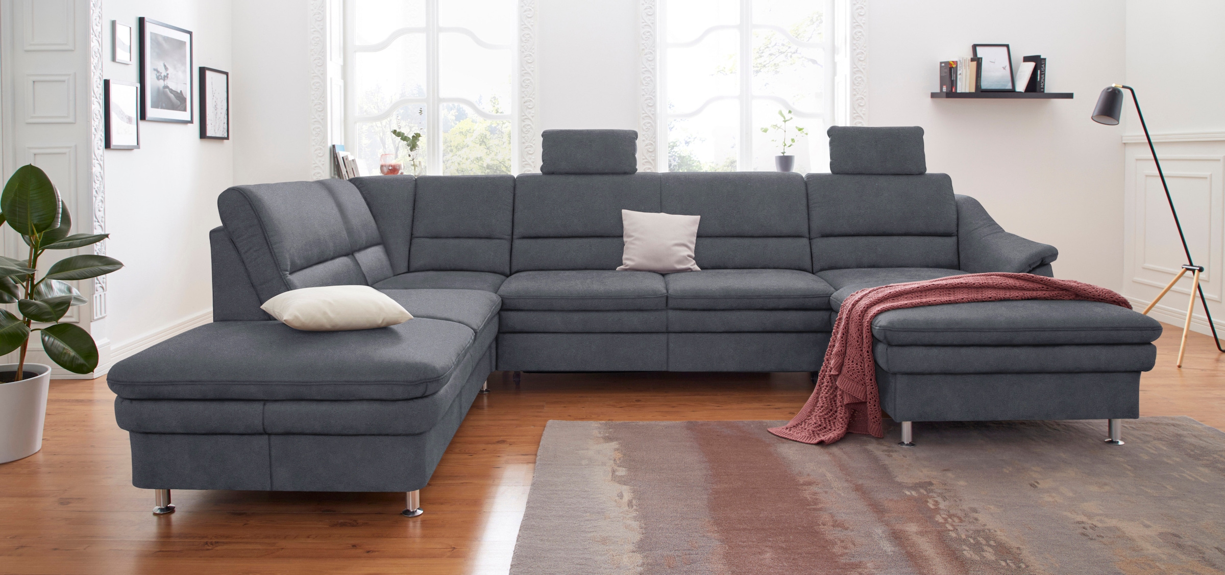 sit&more Wohnlandschaft "Cardoso U-Form" mit Federkern und Kopfstützen, mit Bettfunktion und Relaxfunktion