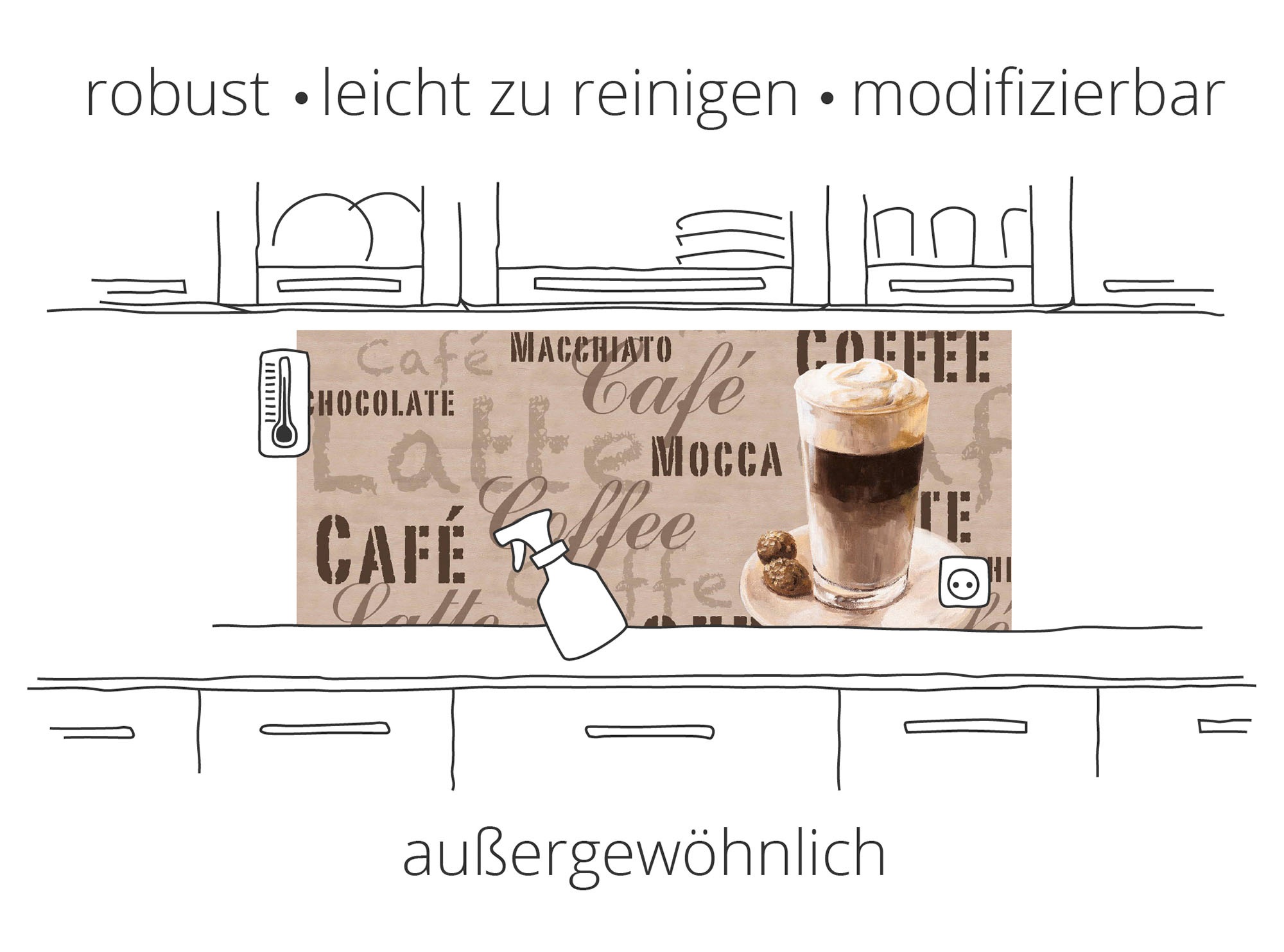 Artland Küchenrückwand "Weg zum Nordseestrand Sonnenuntergang" Alu Spritzschutz mit Klebeband, einfache Montage