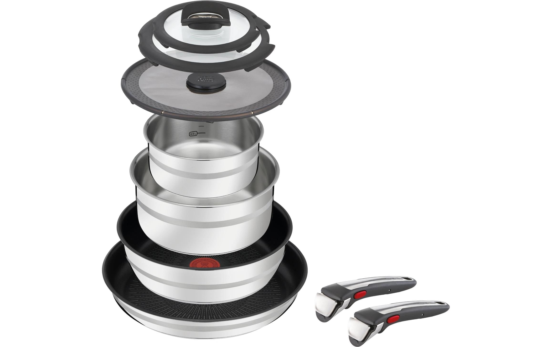Tefal Pfannen-Set »Jamie Oliver Ingenio 9-teilig«, Edelstahl