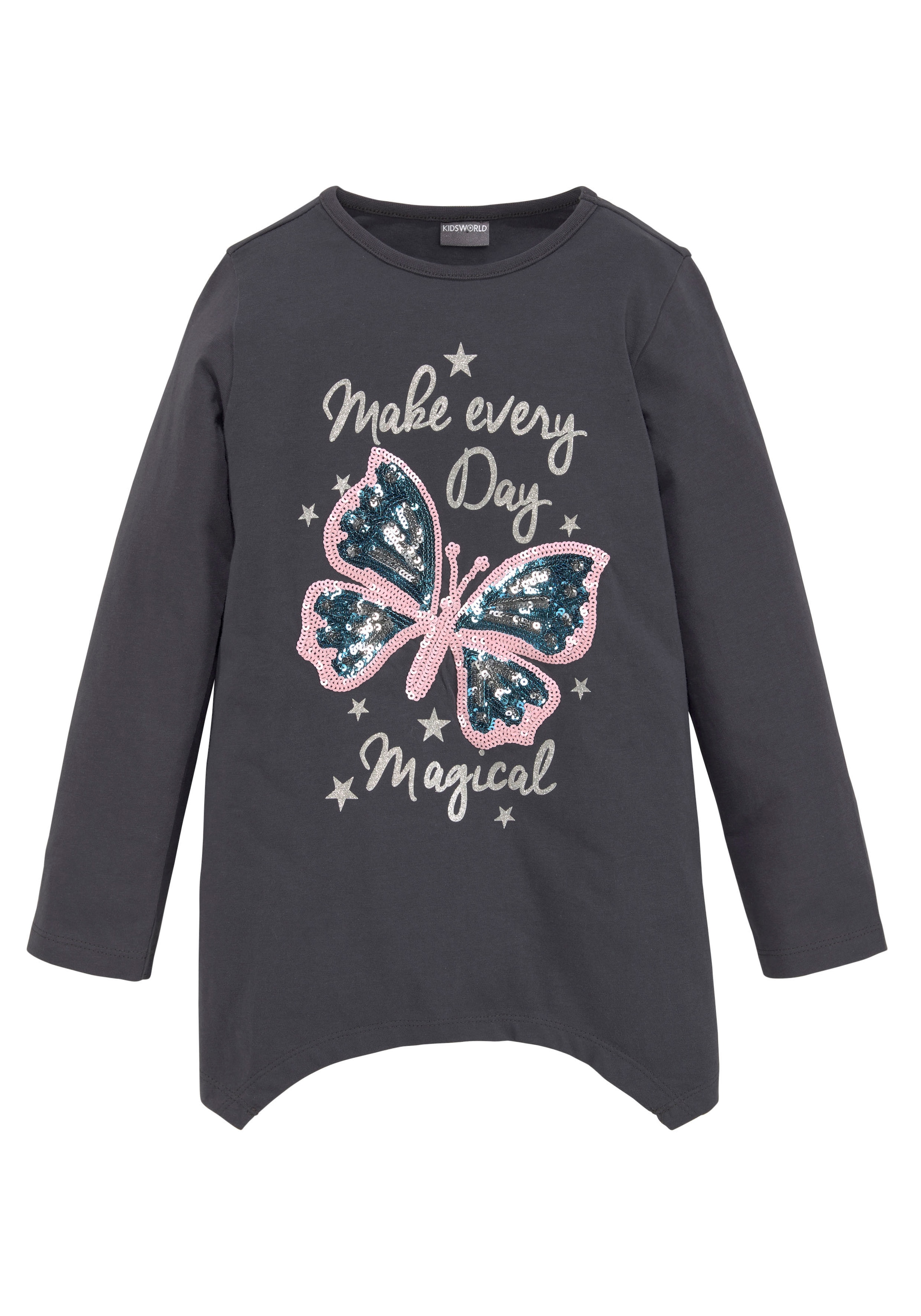 KIDSWORLD Langarmshirt & Leggings »2tlg. Set Shirt + Leggings mit Glitzerdetails«, niedlicher Schmetterling für kleine Mädchen