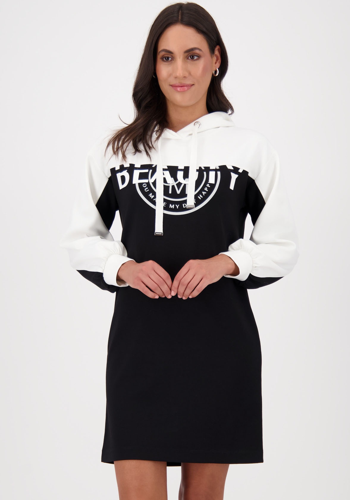 Monari Minikleid »Kleid Colorblock Sweat« Ohne Taschen mit Kapuze, regular fit, colorblocking