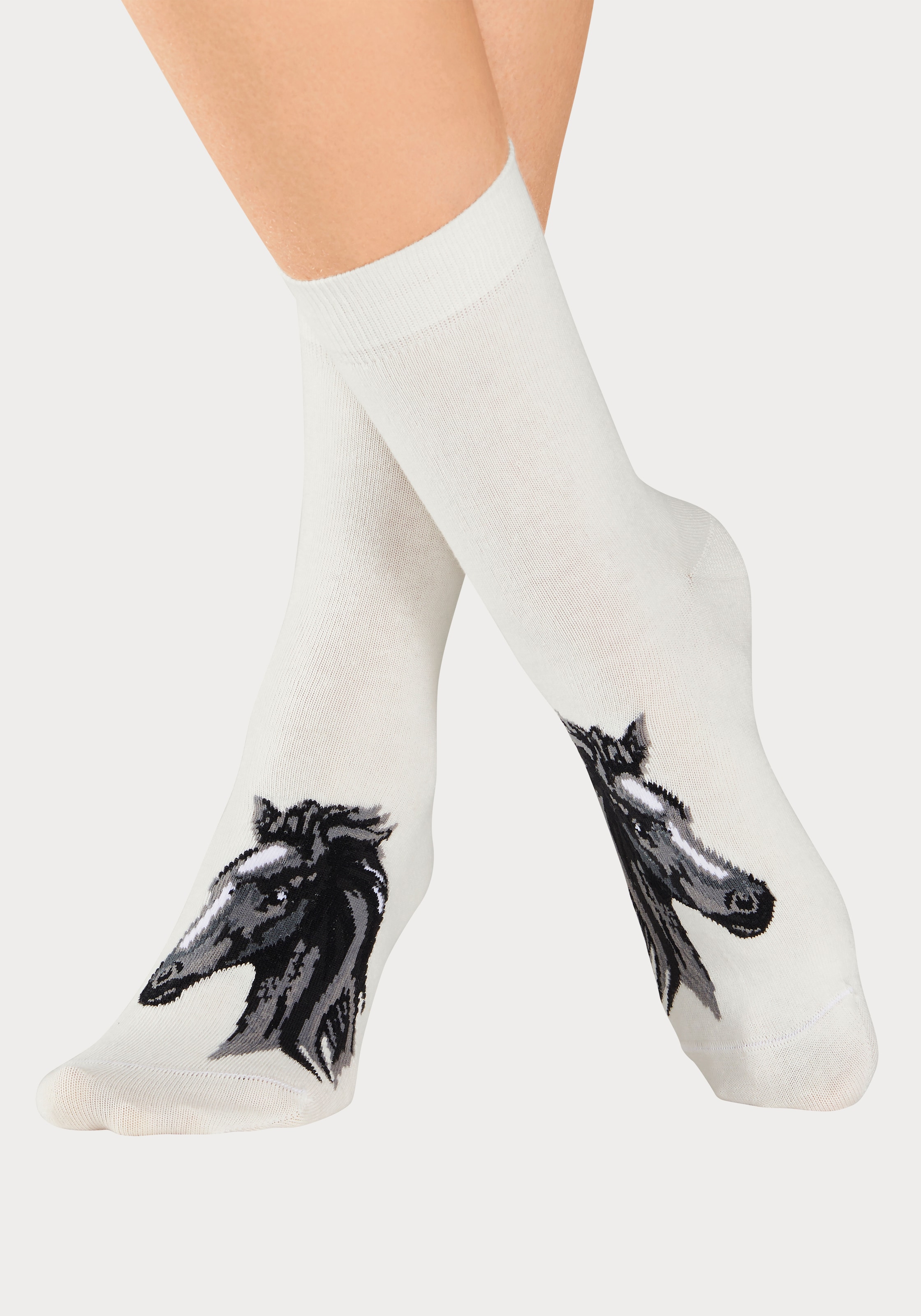 H.I.S Socken, (5 Paar), mit verschiedenen Pferdemotiven