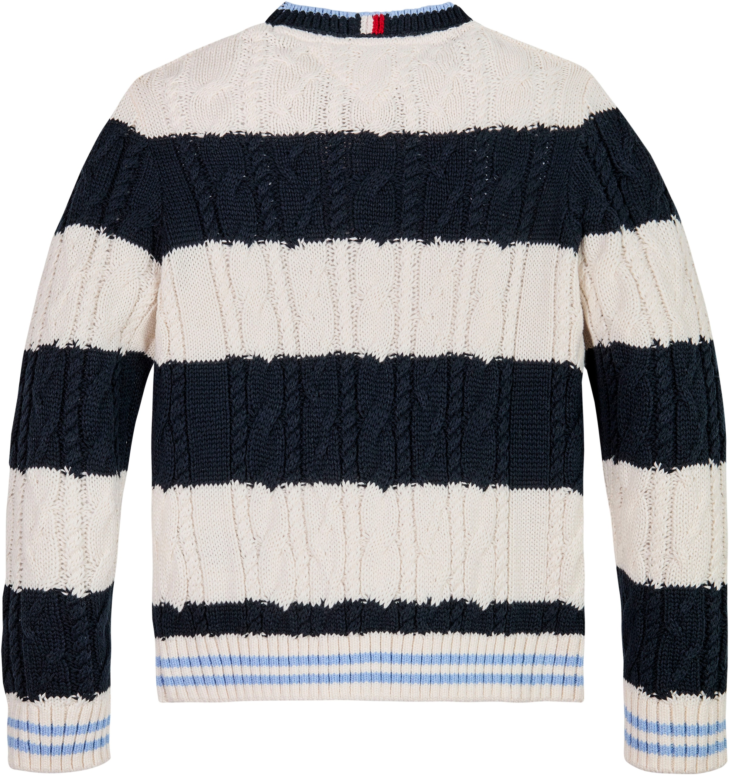 Tommy Hilfiger Strickpullover »COLORBLOCK CABLE REGULAR SWEATER«, Kinder bis 16 Jahre mit Logostickerei