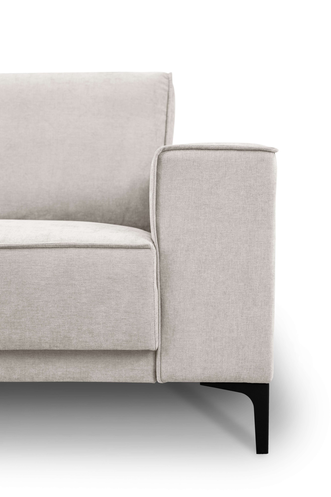 Places of Style 2-Sitzer »Kompaktsofa Oland, Struktur, Flachgewebe, Luxus-Microfaser, Boucle«, 164 cm, Wellenunterfederung, Skandi-Design, Metallfüsse