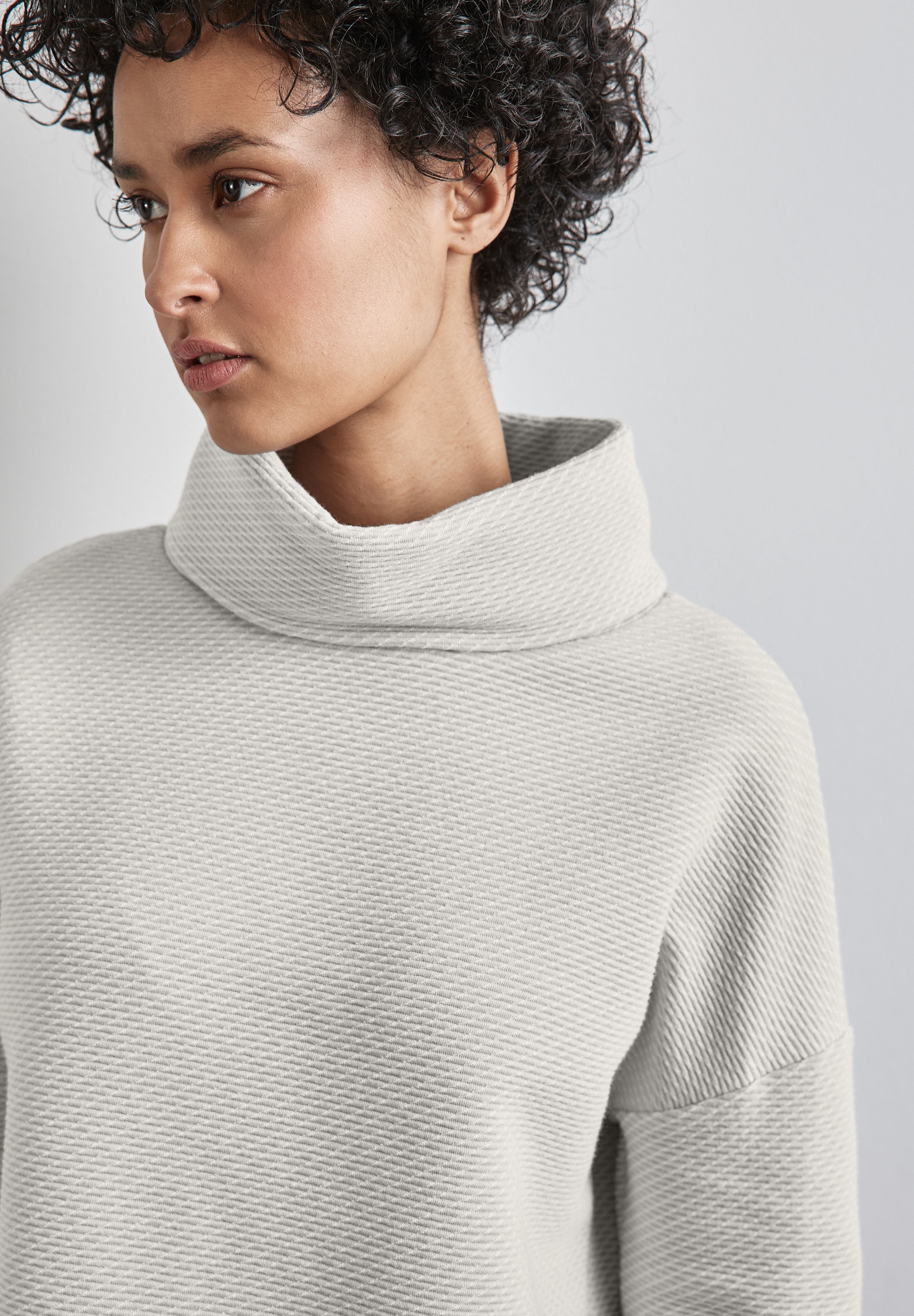 STREET ONE 3/4-Arm-Shirt, in Struktur-Optik und mit Schalkragen
