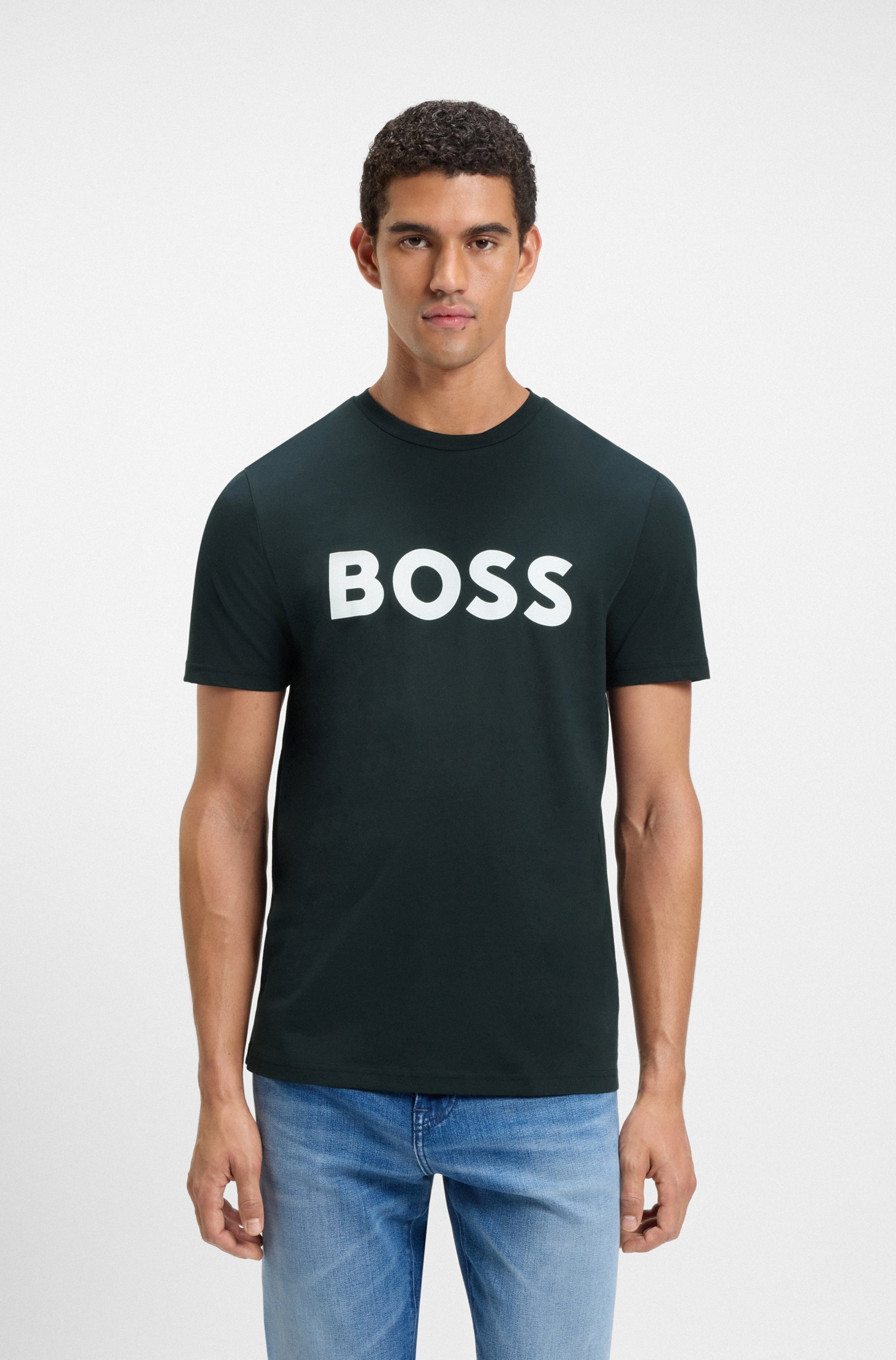 BOSS ORANGE T-Shirt »Thinking« 1 Stk. Rundhalsausschnitt, Regular Fit, grosser Logodruck