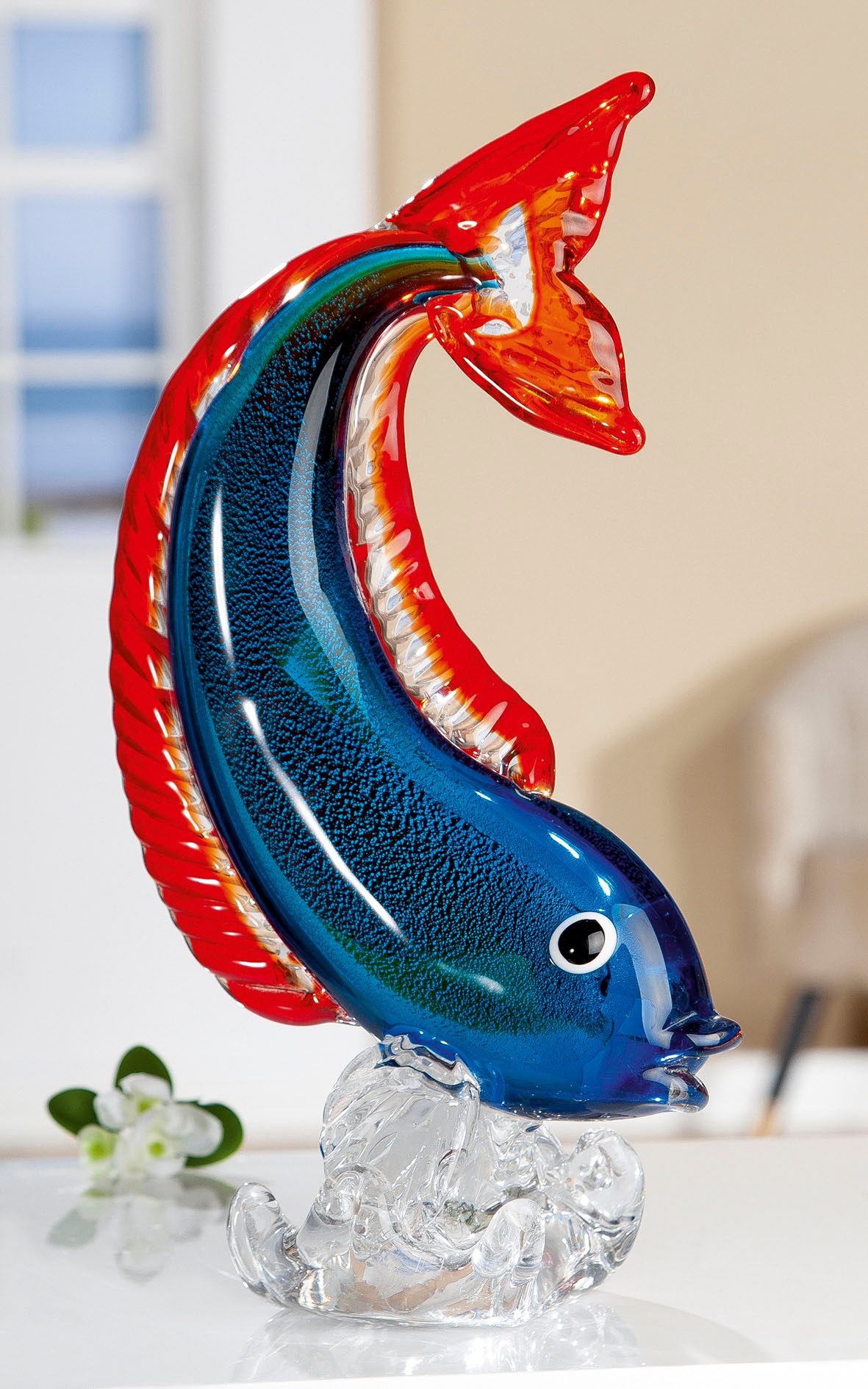 GILDE GLAS art Dekofigur »Skulptur Fisch«, blau, Glas online shoppen |  Jelmoli-Versand