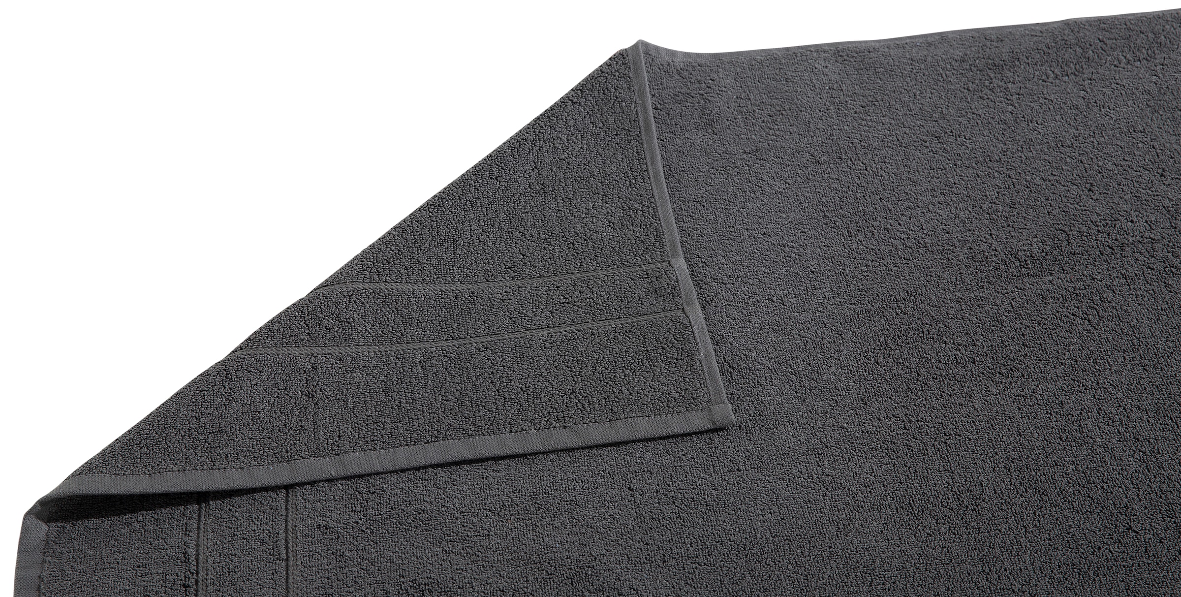 my home Badematte »Inga, 2 tlg. Hotelmatten-Set«, beidseitig nutzbar-schnell trocknend-strapazierfähig-fussbodenheizungsgeeignet, feine Bordüre, einfarbig, 100% Baumwolle, 2-teiliges Badematten-Set