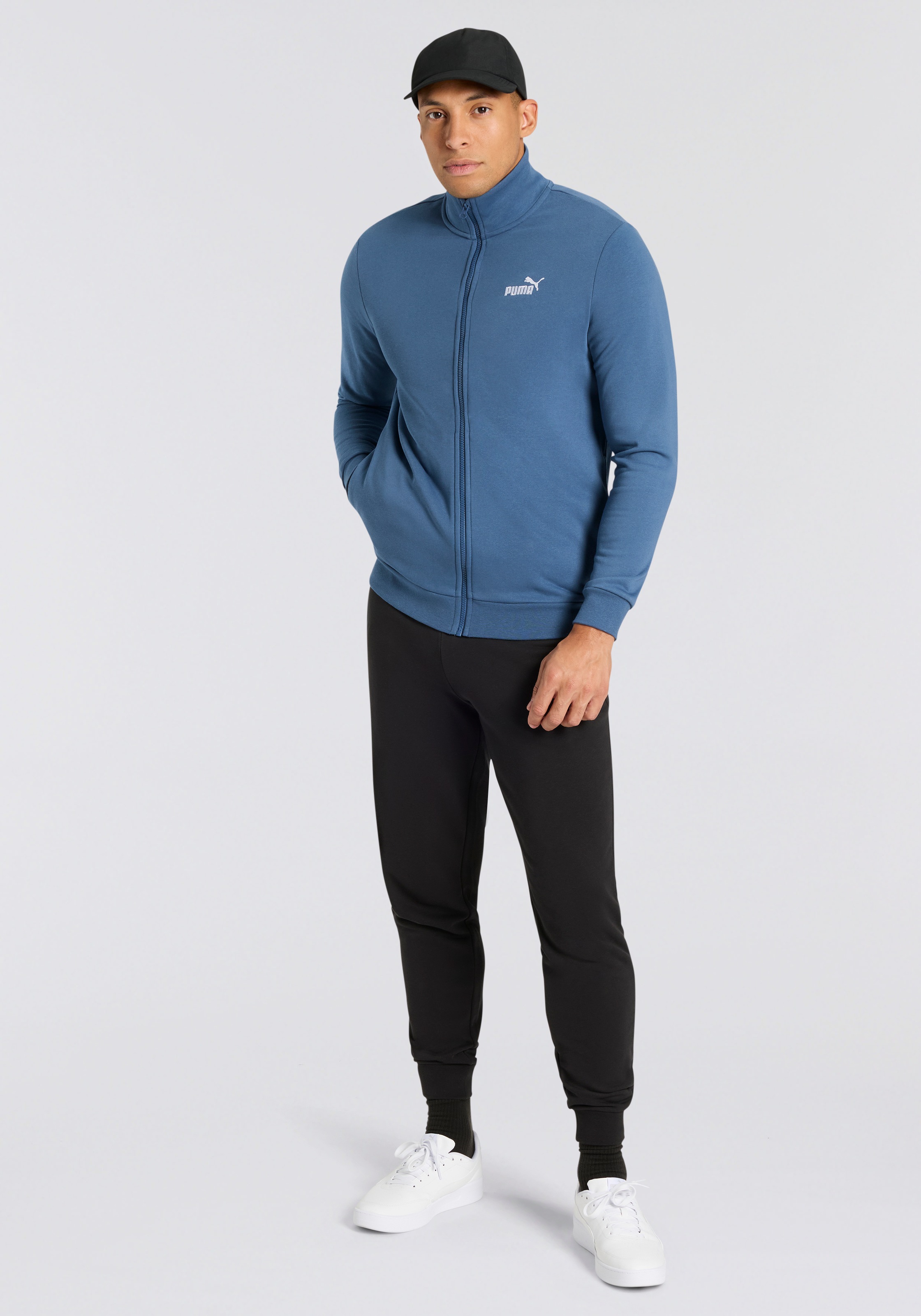 PUMA Trainingsanzug »ESS SWEAT SUIT TR« 2 Stk. zweiteiliges Set, regular fit, mit hohem Kragen