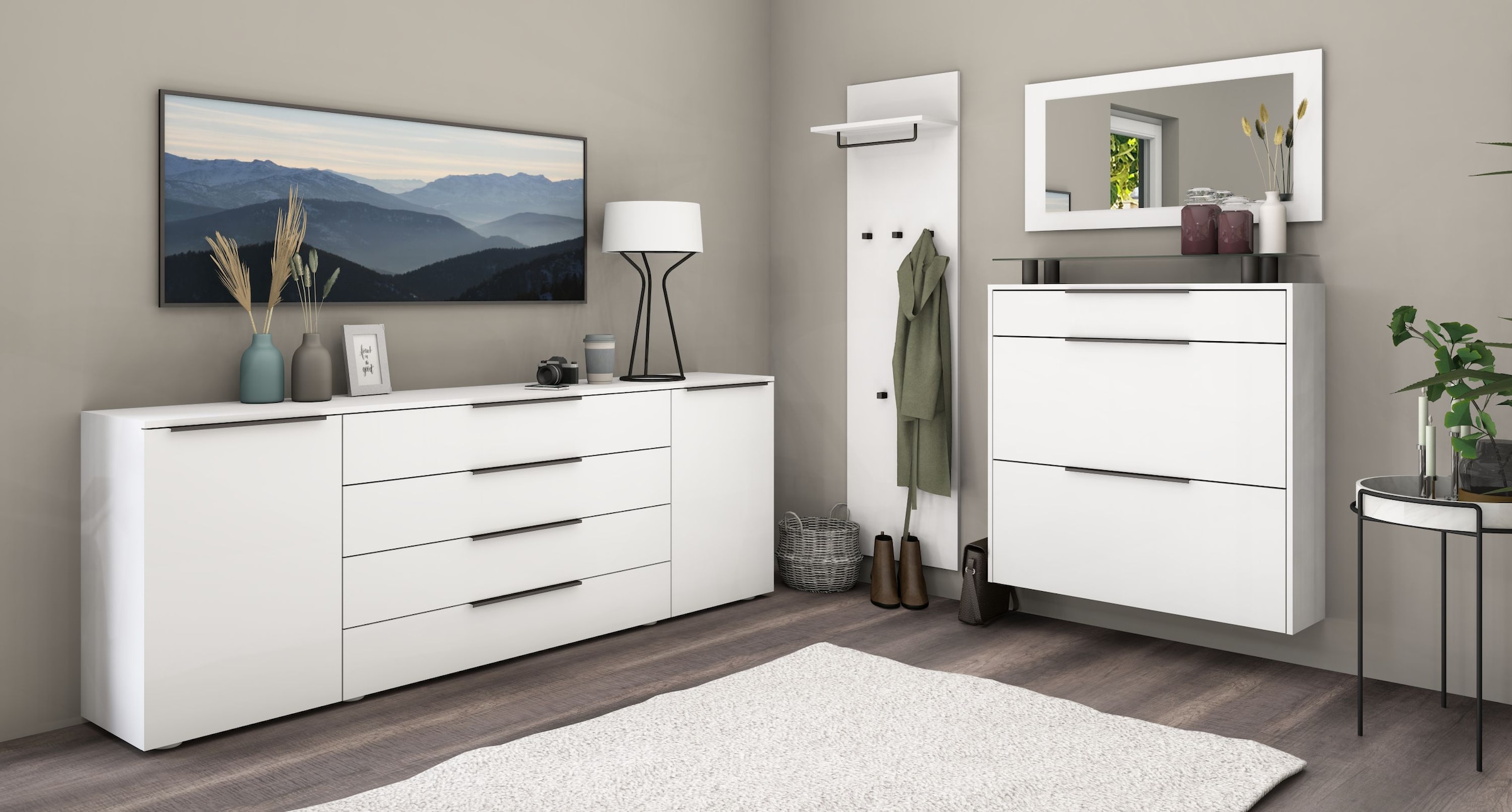 borchardt Möbel Garderoben-Set »Tom«, (3 St.), Schuhschrank hängend