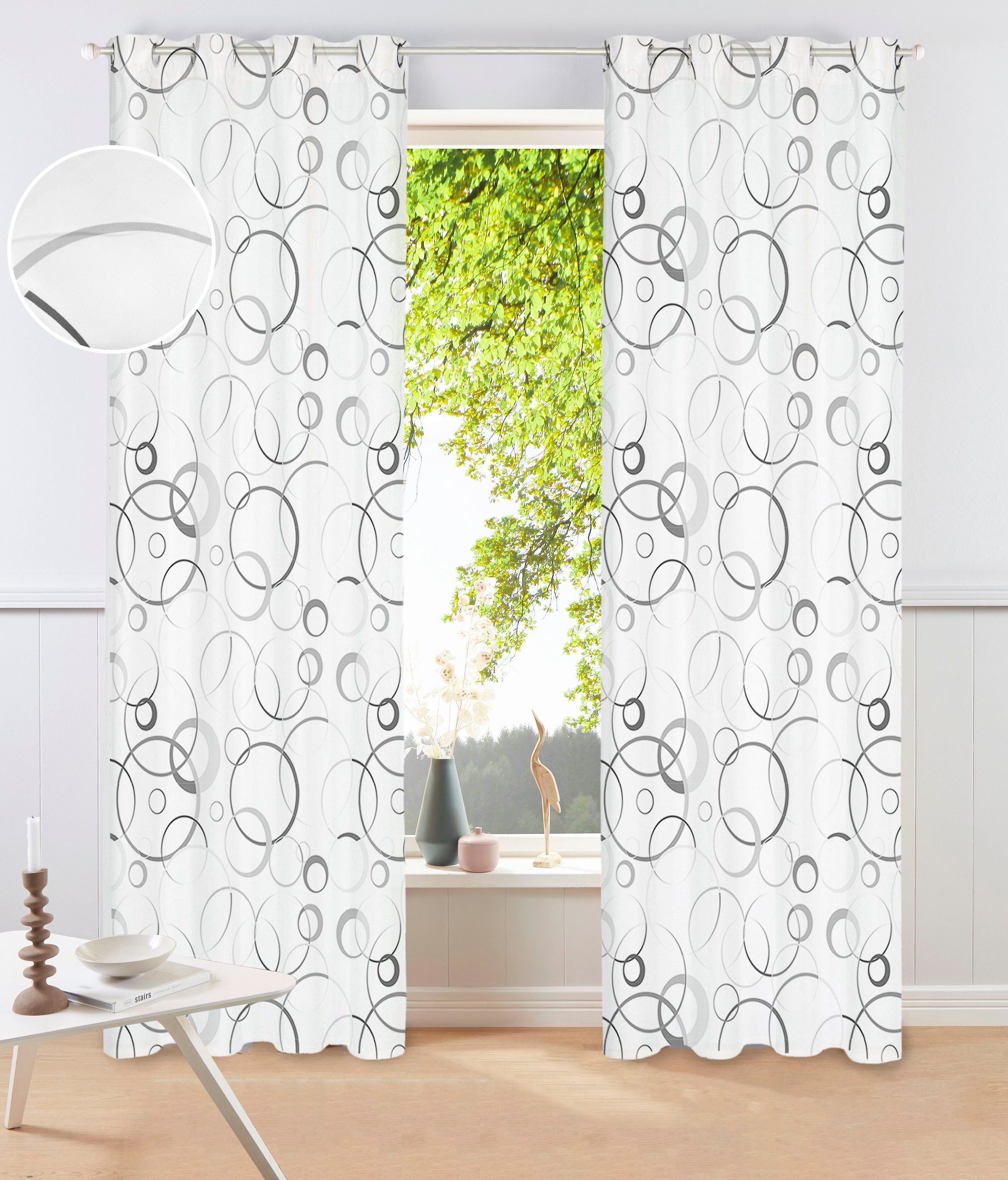 Bruno Banani Gardine »Maze« Ösen 1 Stk. tlg. 1 Schal, mit modernen Kreiselementen