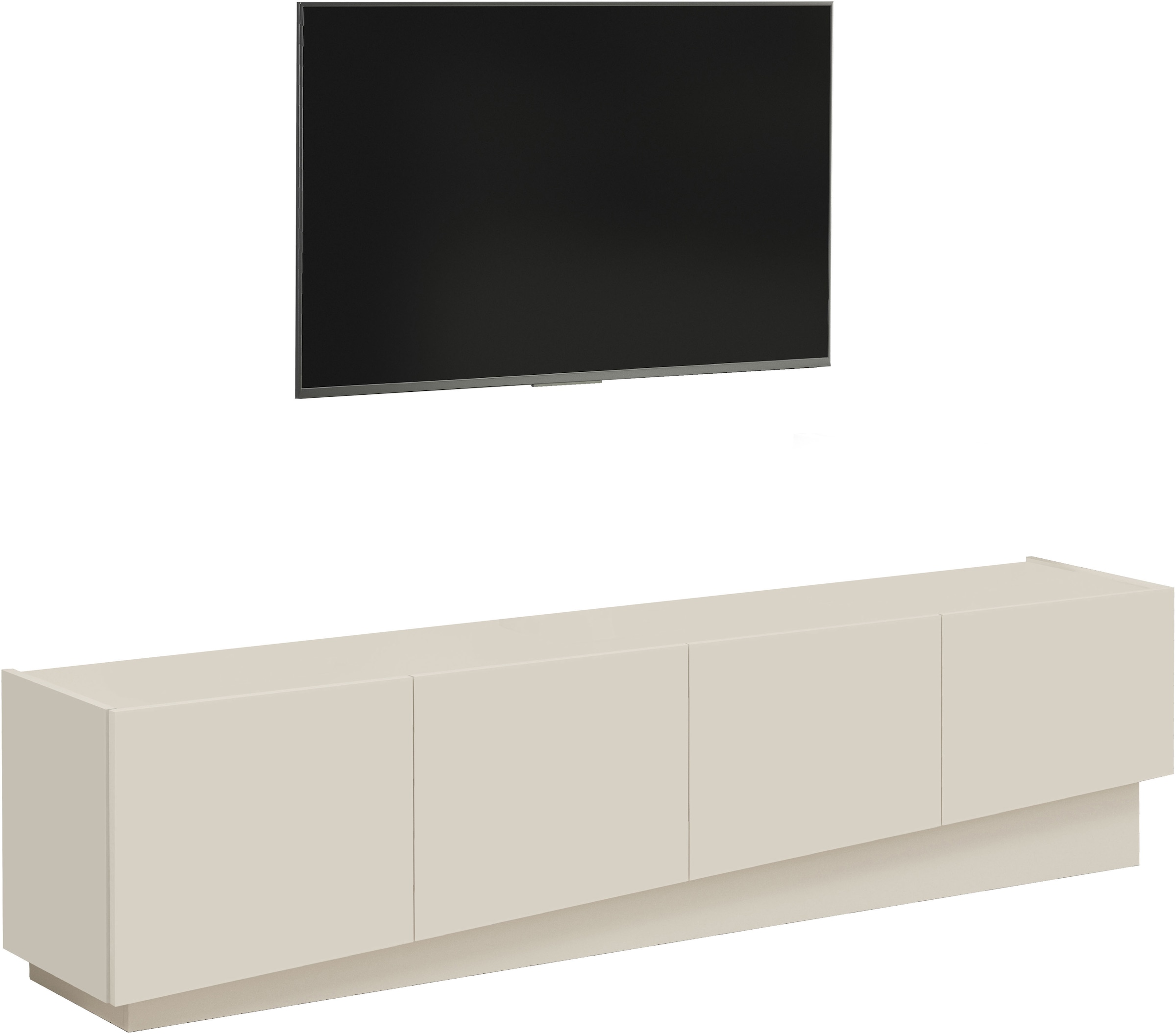 INOSIGN Lowboard »VELA, Lowboard, Breite 180 cm, Design mit schrägen Türen«, (1 St.), Made in Italy, Masse-B/T/H: 180x35x45, Lowboard, TV-Board, TV-Kommode
