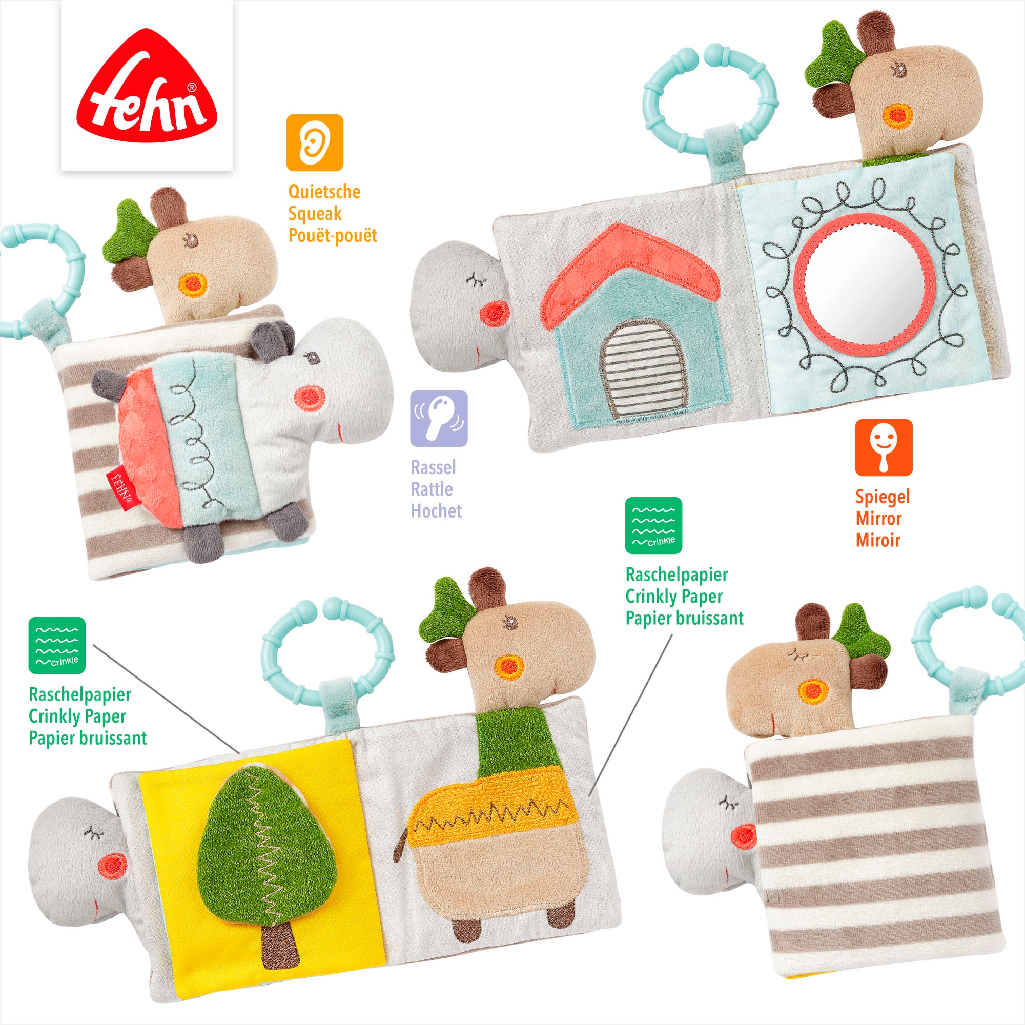 Fehn Greifspielzeug »Classic Stars, Stoffbuch Loopy & Lotta«