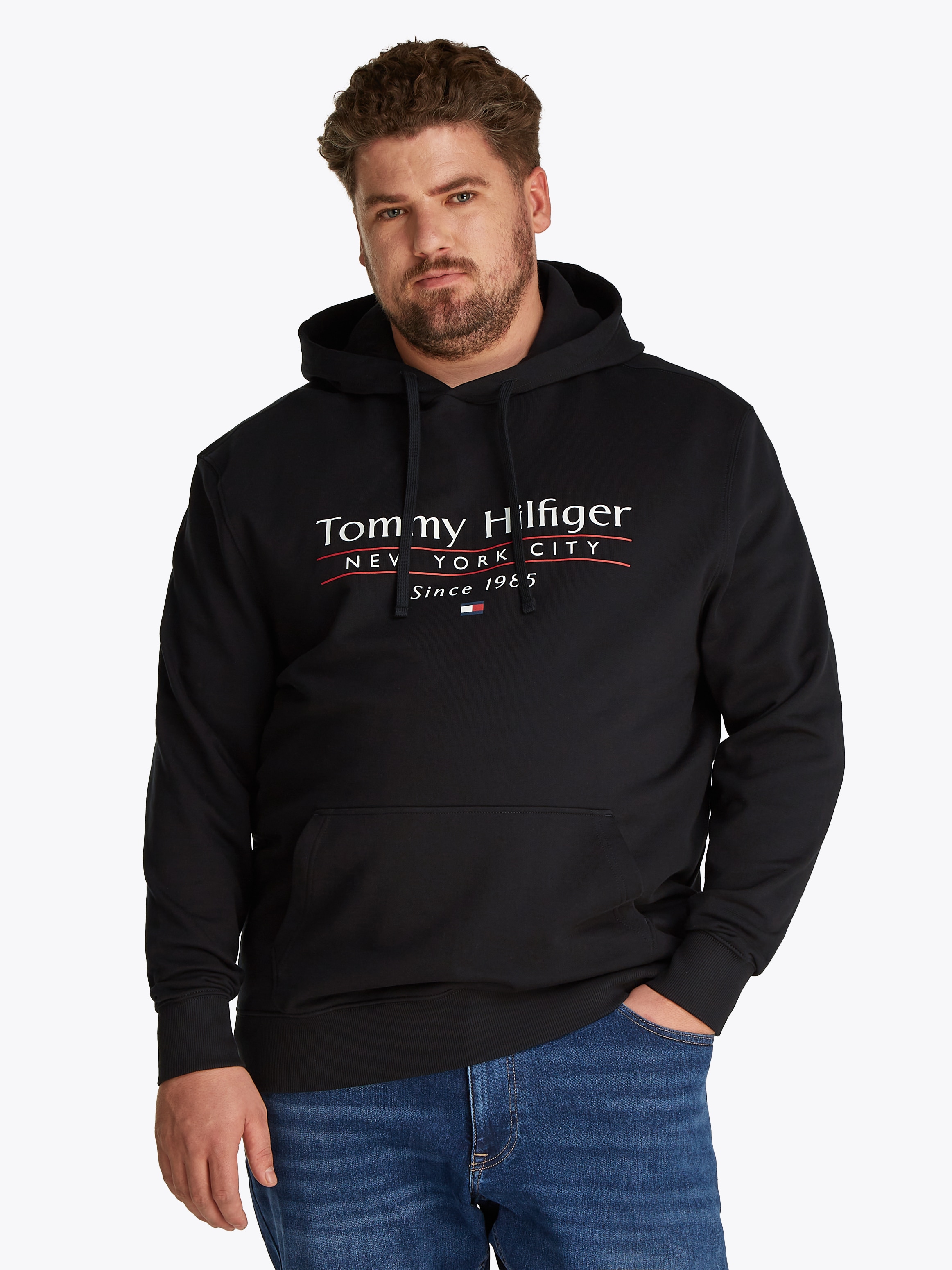 Tommy Hilfiger Big & Tall Kapuzensweatshirt »BT-HILFIGER CENTER STACK HOODY-B«, Grosse Grössen