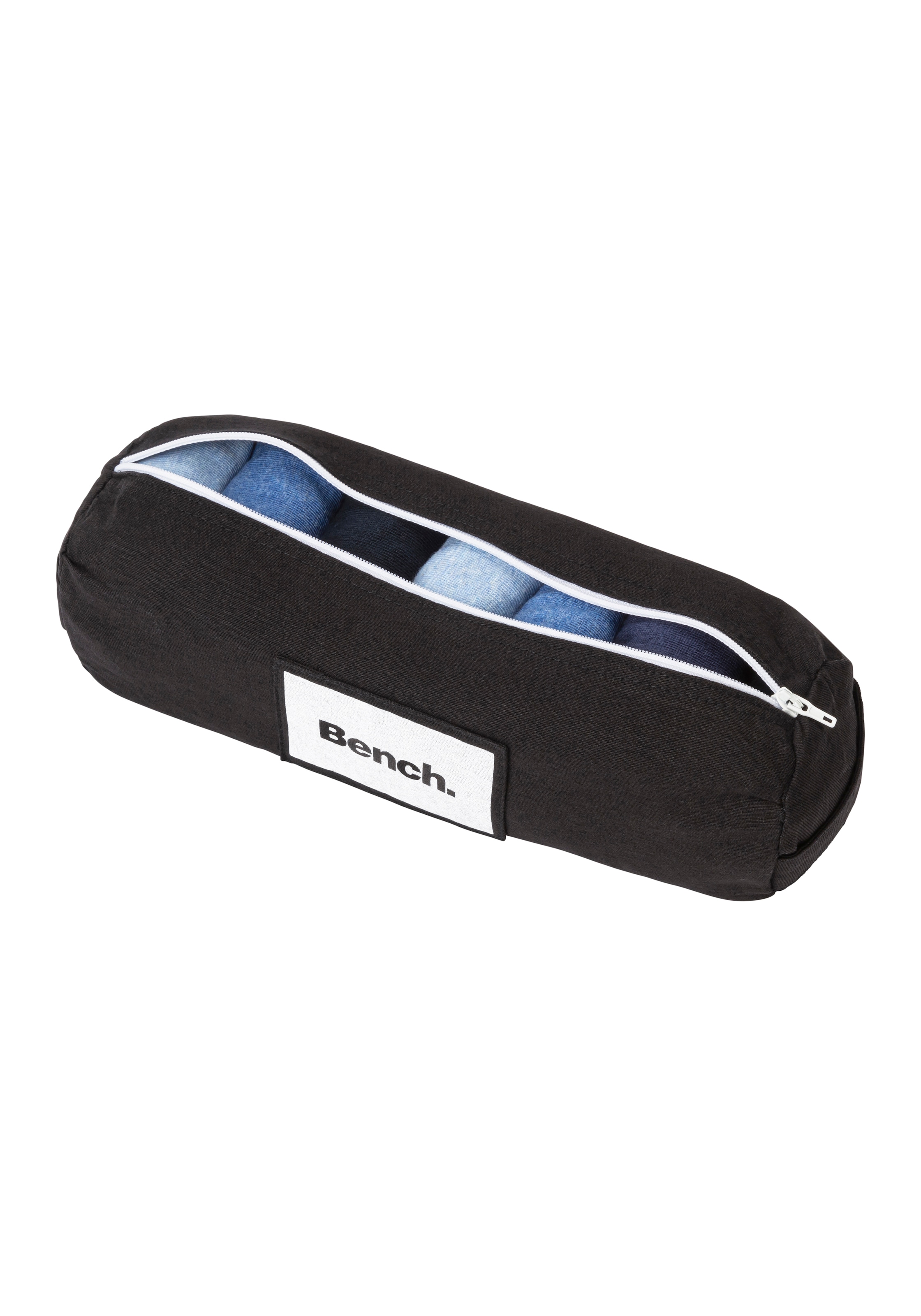 Bench. Kurzsocken, (Federtasche, 7 Paar), in ansprechendem Mäppchen mit Reissverschluss
