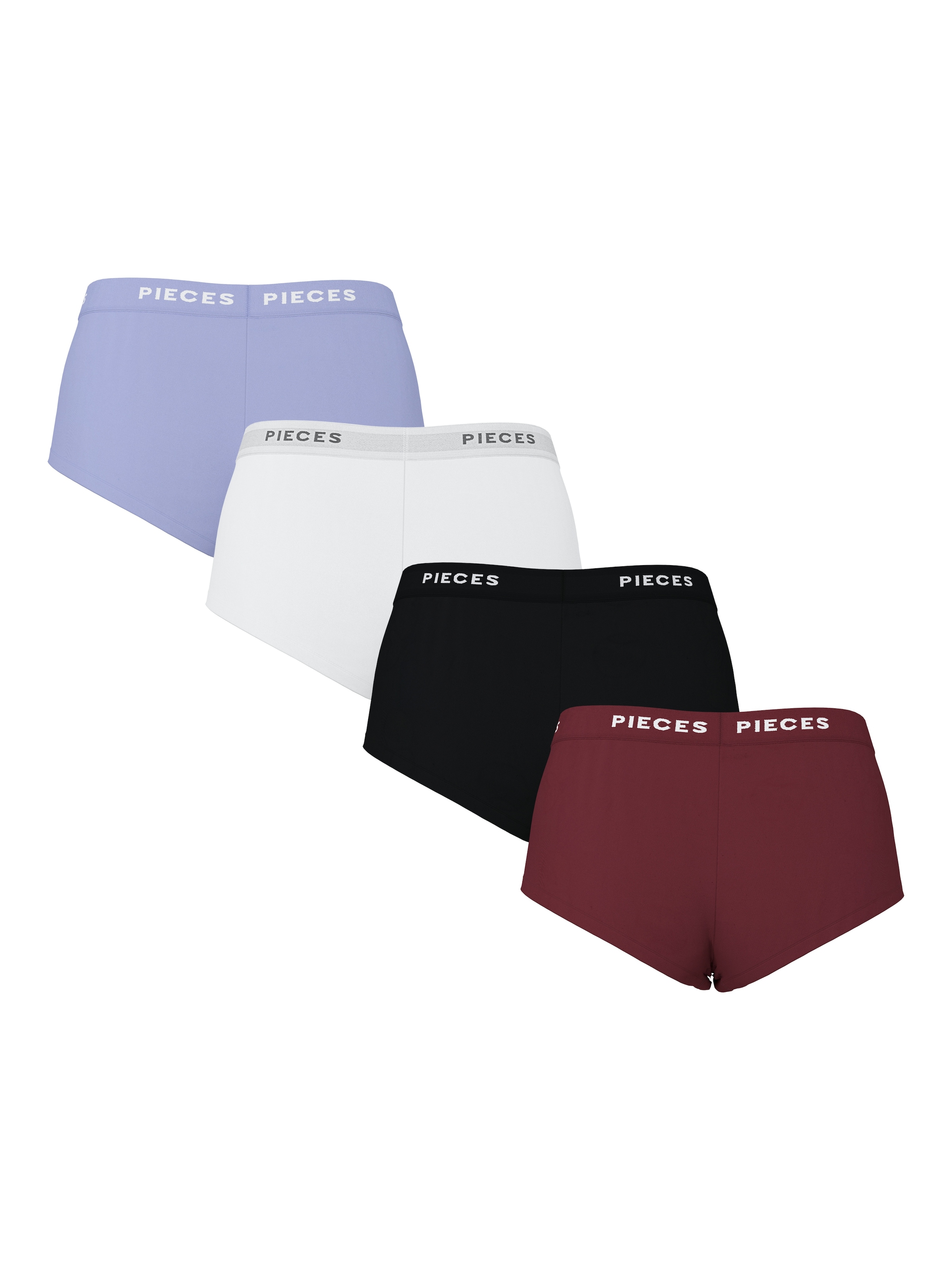 pieces Hipster »PCLOGO LADY 4 PACK SOLID NOOS BC«, (Packung, 4 St., 4er-Pack)